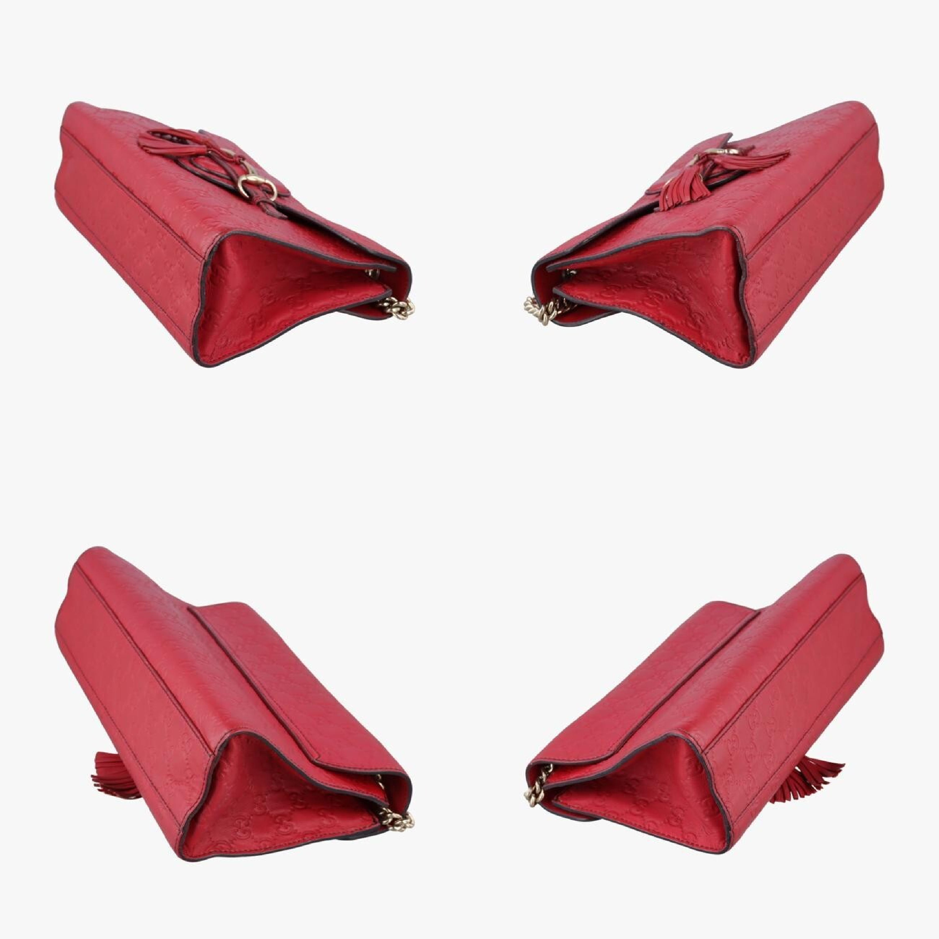 Emily Red Leather Shoulder Bag 295402 I012357694 — view 4