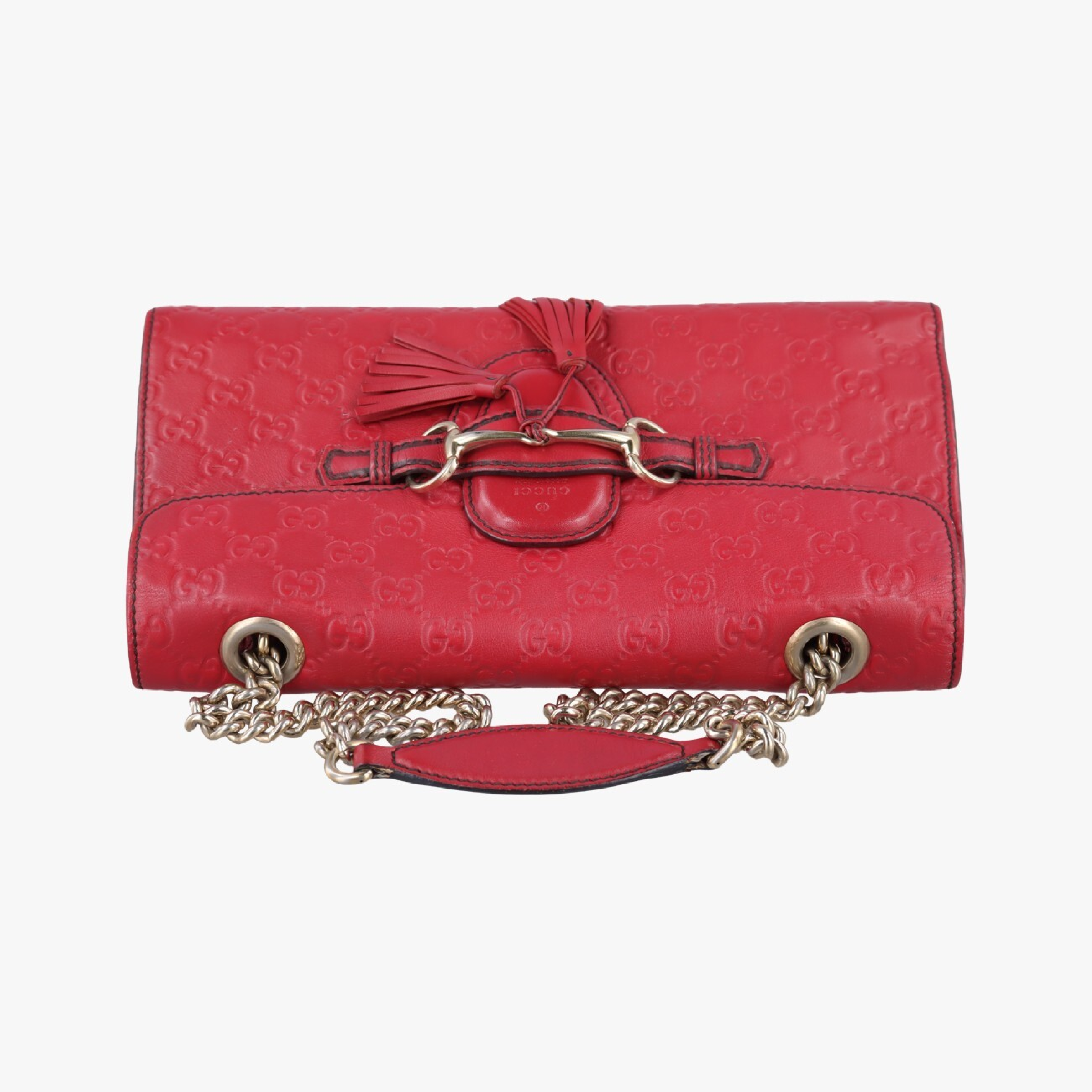 Emily Red Leather Shoulder Bag 295402 I012357694 — view 5