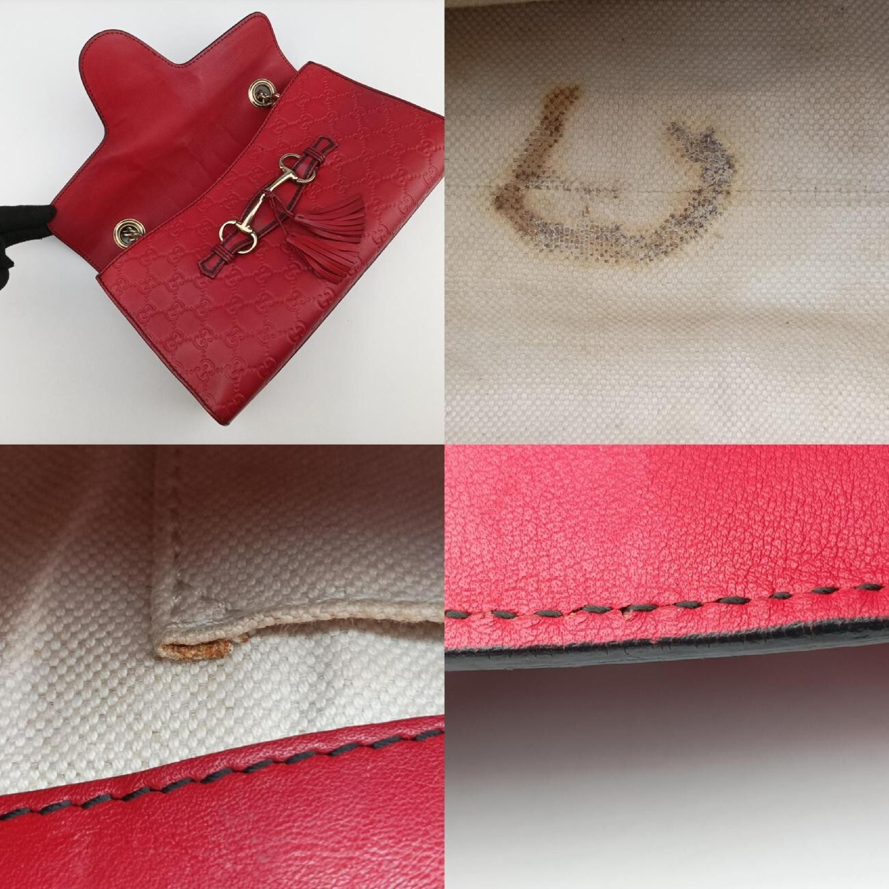 Emily Red Leather Shoulder Bag 295402 I012357694 — view 9