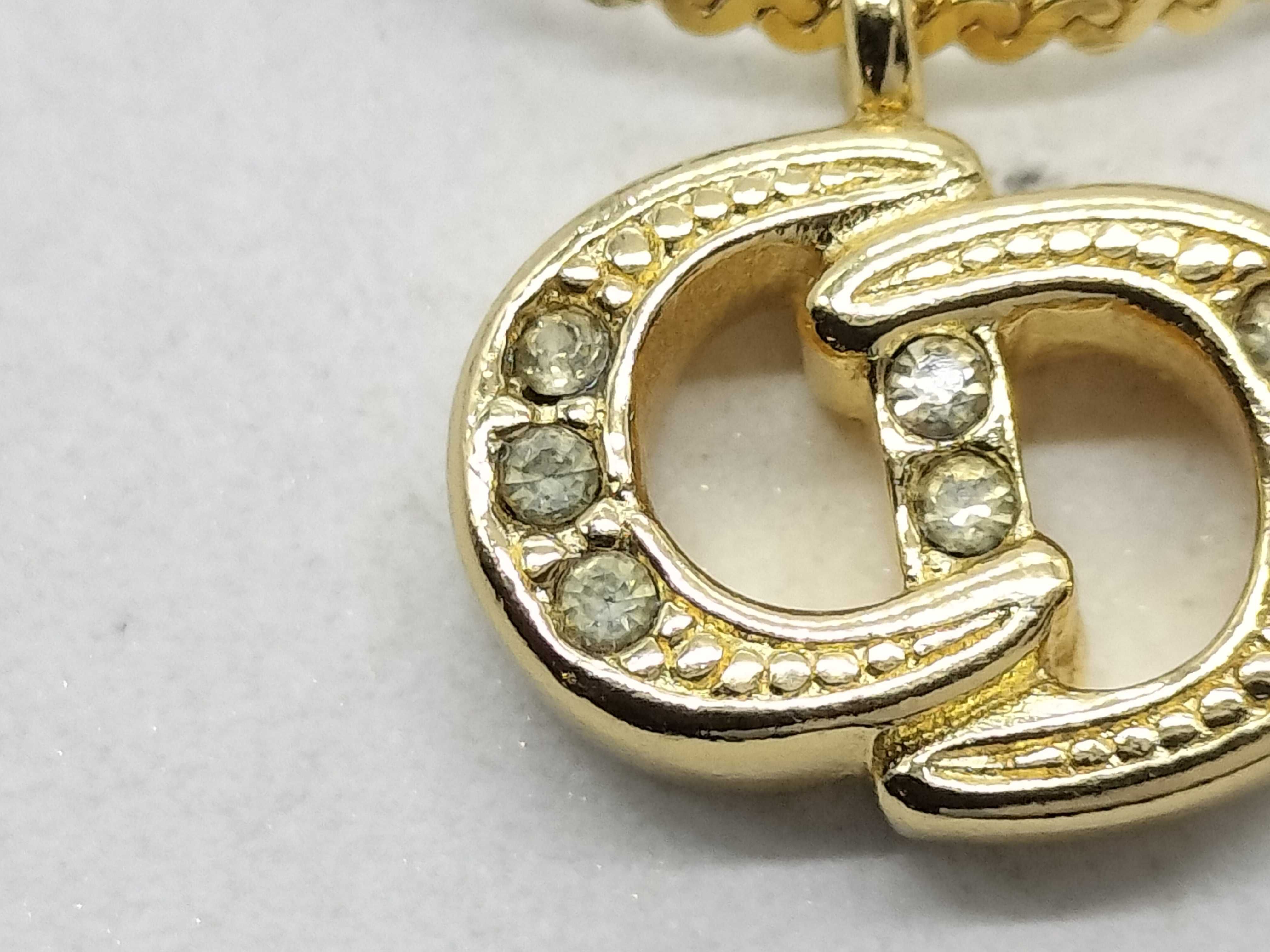 CD Logo Gold Necklace — view 2
