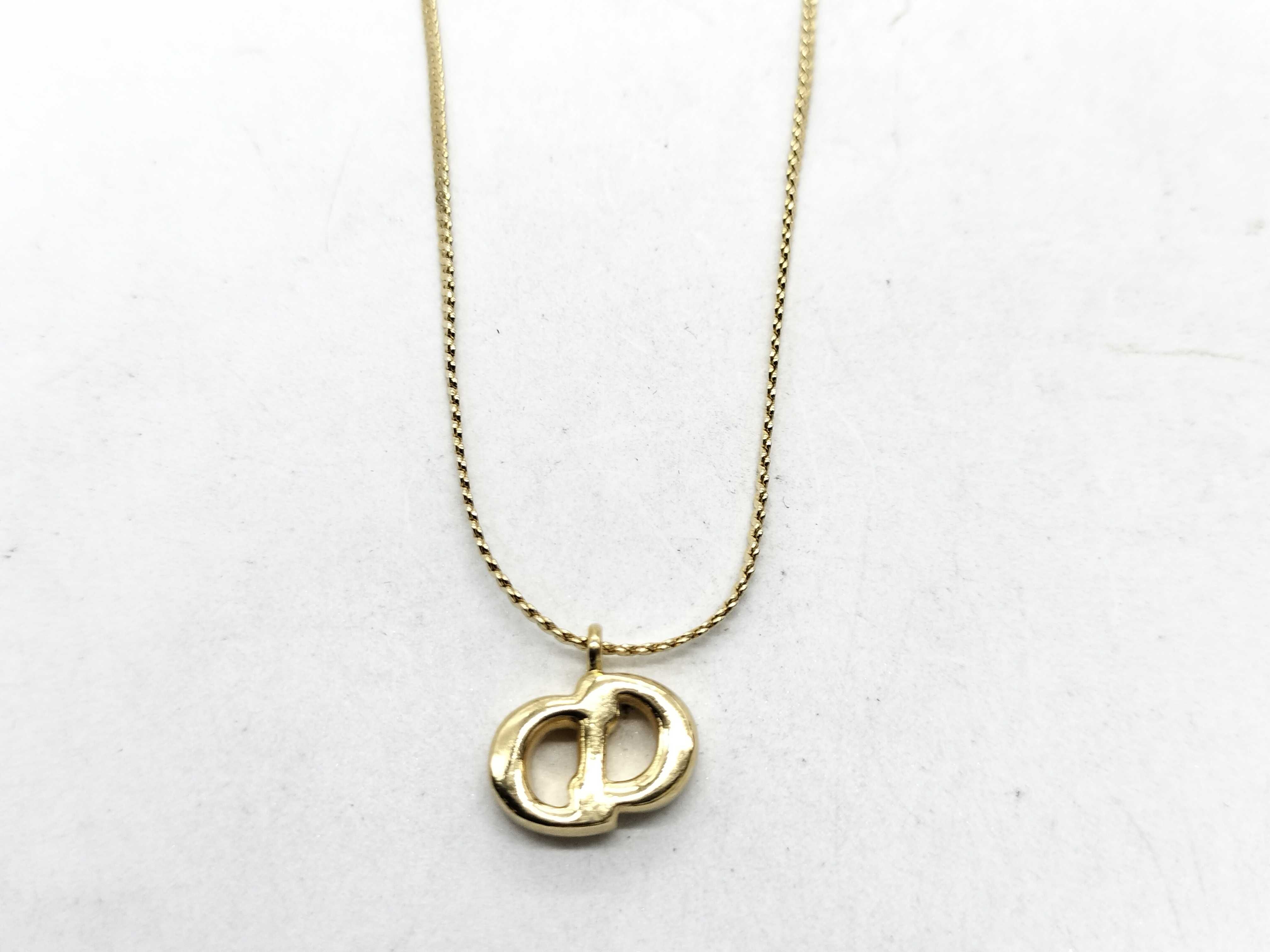 CD Logo Gold Necklace — view 3