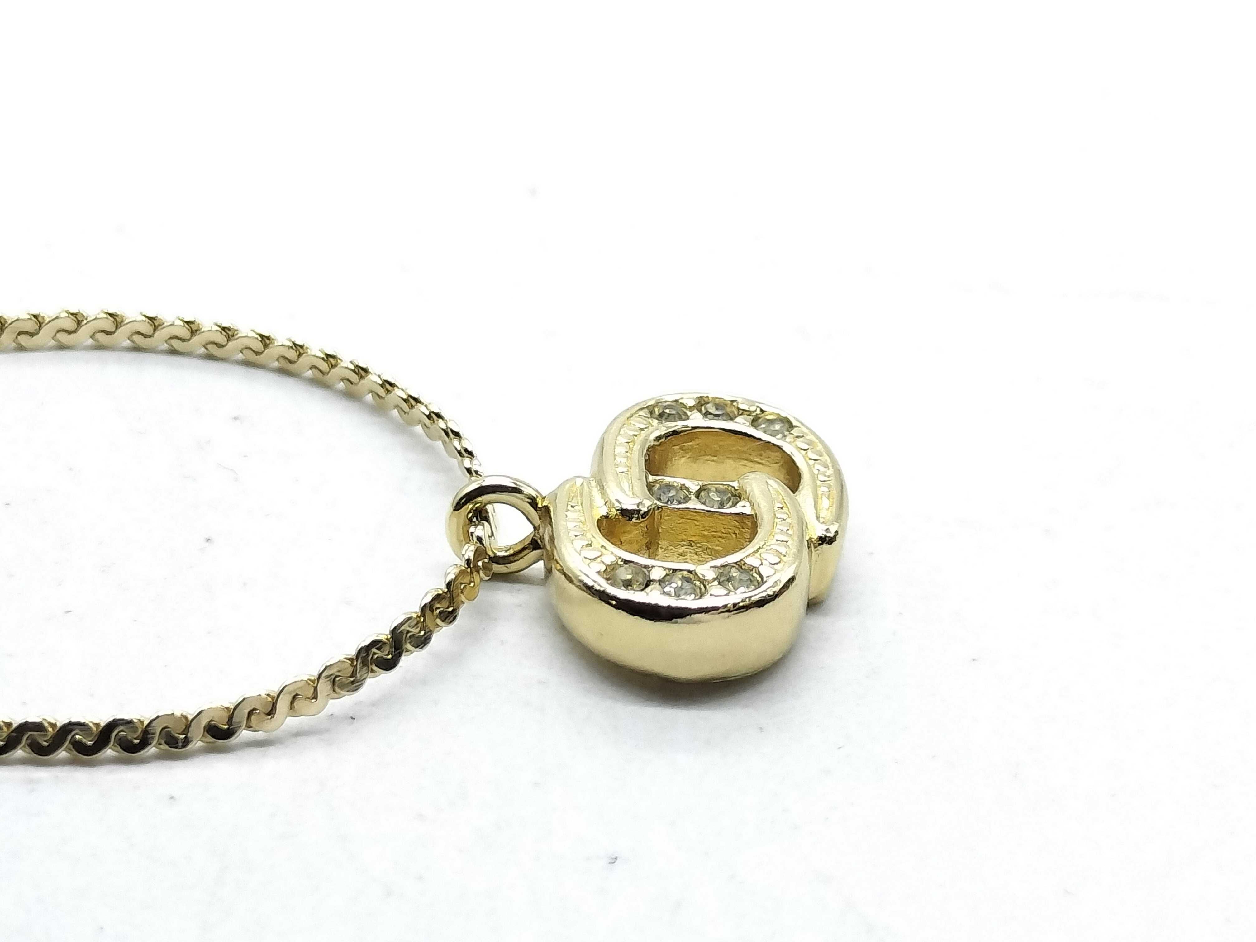 CD Logo Gold Necklace — view 4