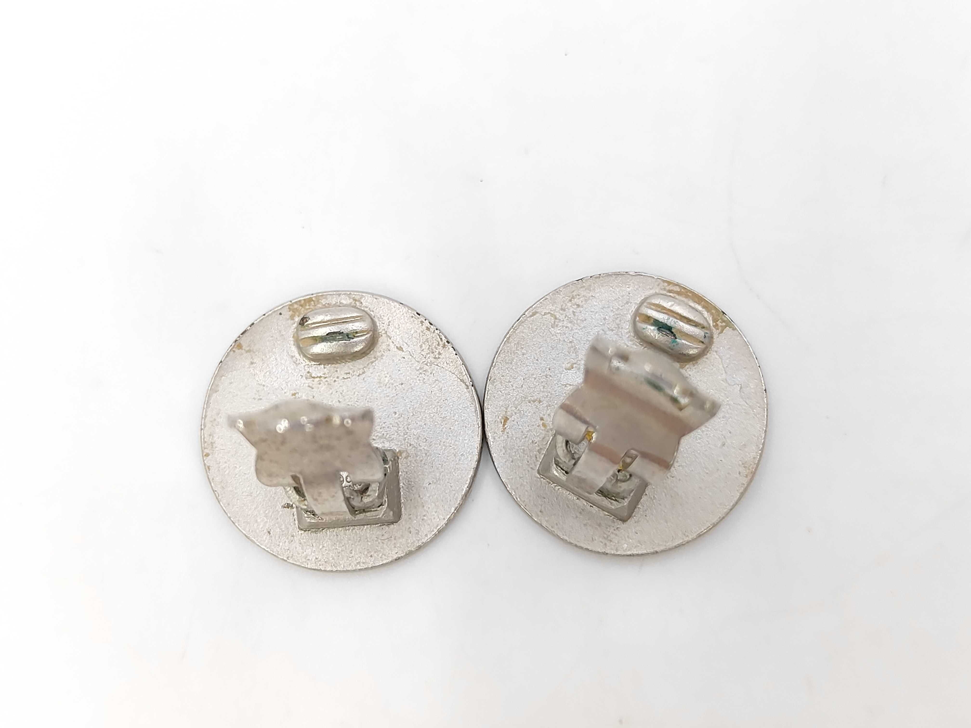 Round Earrings, Silver and Black Earrings — view 3