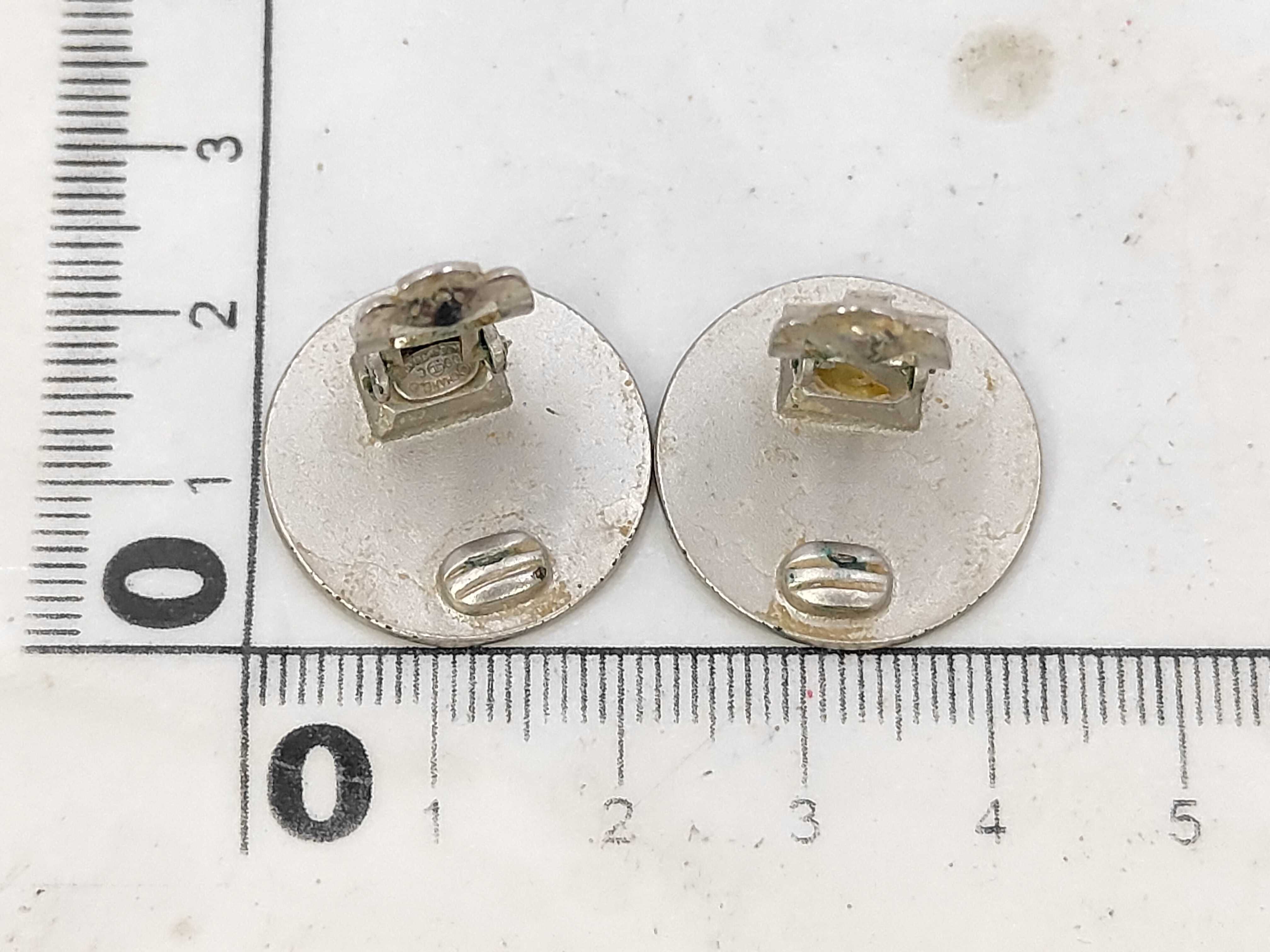 Round Earrings, Silver and Black Earrings — view 6