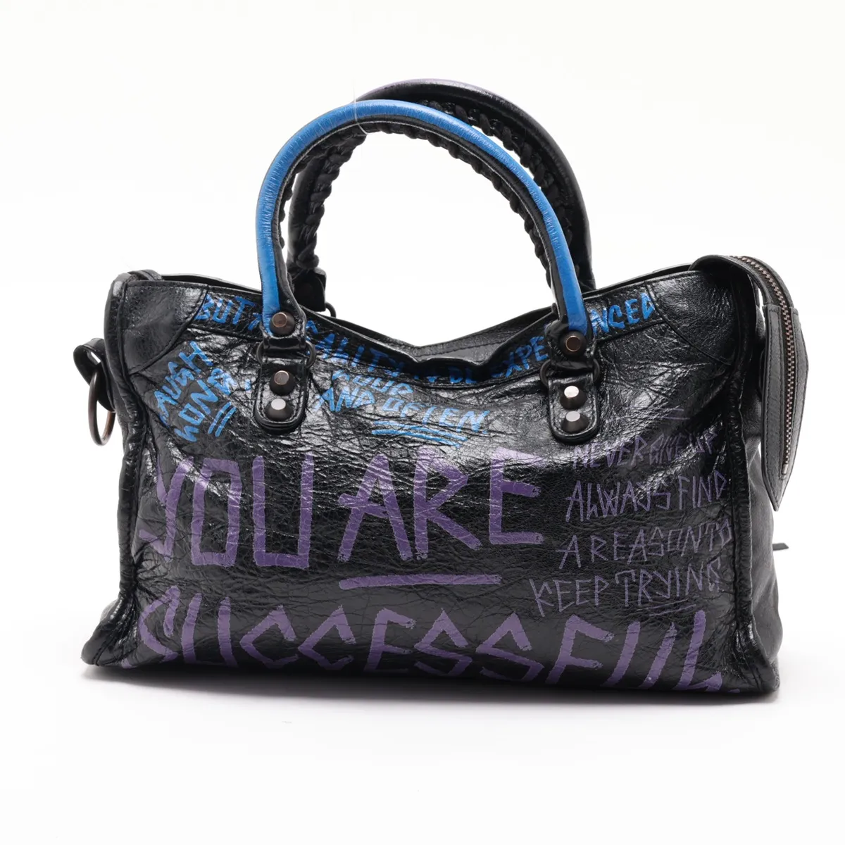 Graffiti Classic City 431621 Leather 2-Way Handbag, Black — view 2