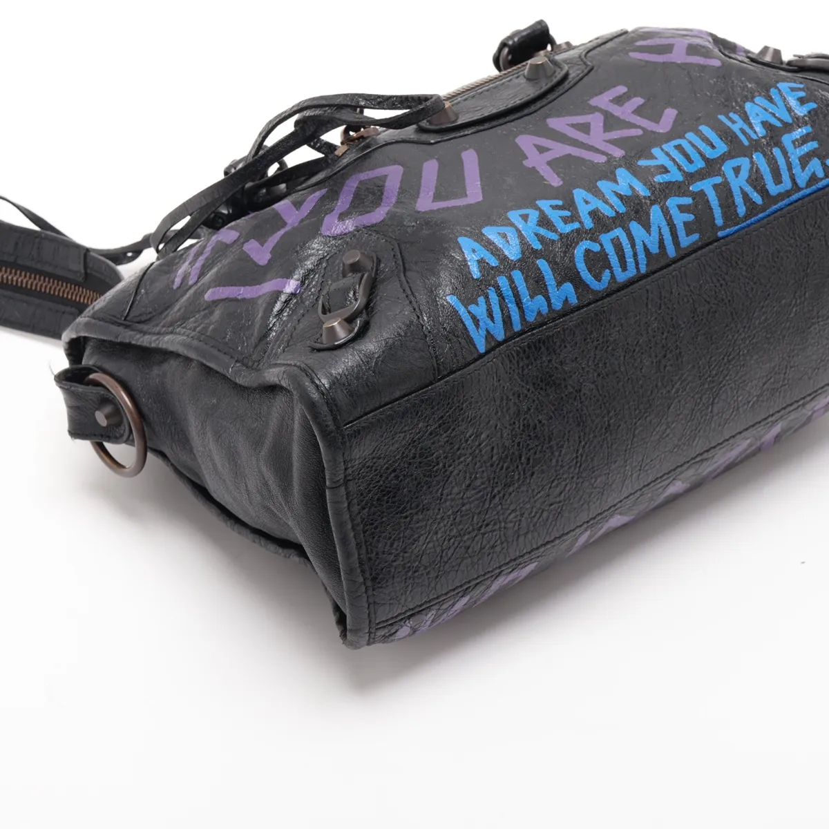 Graffiti Classic City 431621 Leather 2-Way Handbag, Black — view 4