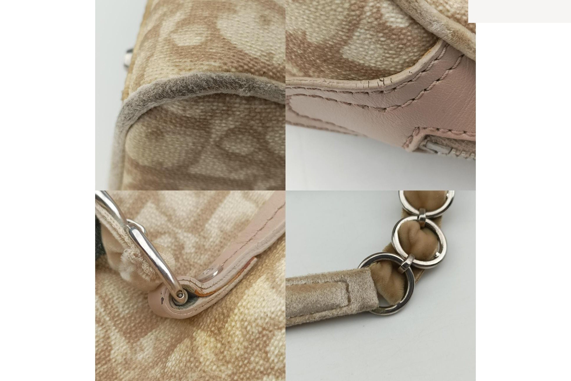 Romantic Trotter PVC Coated Canvas x Velour Beige x Pink — view 12