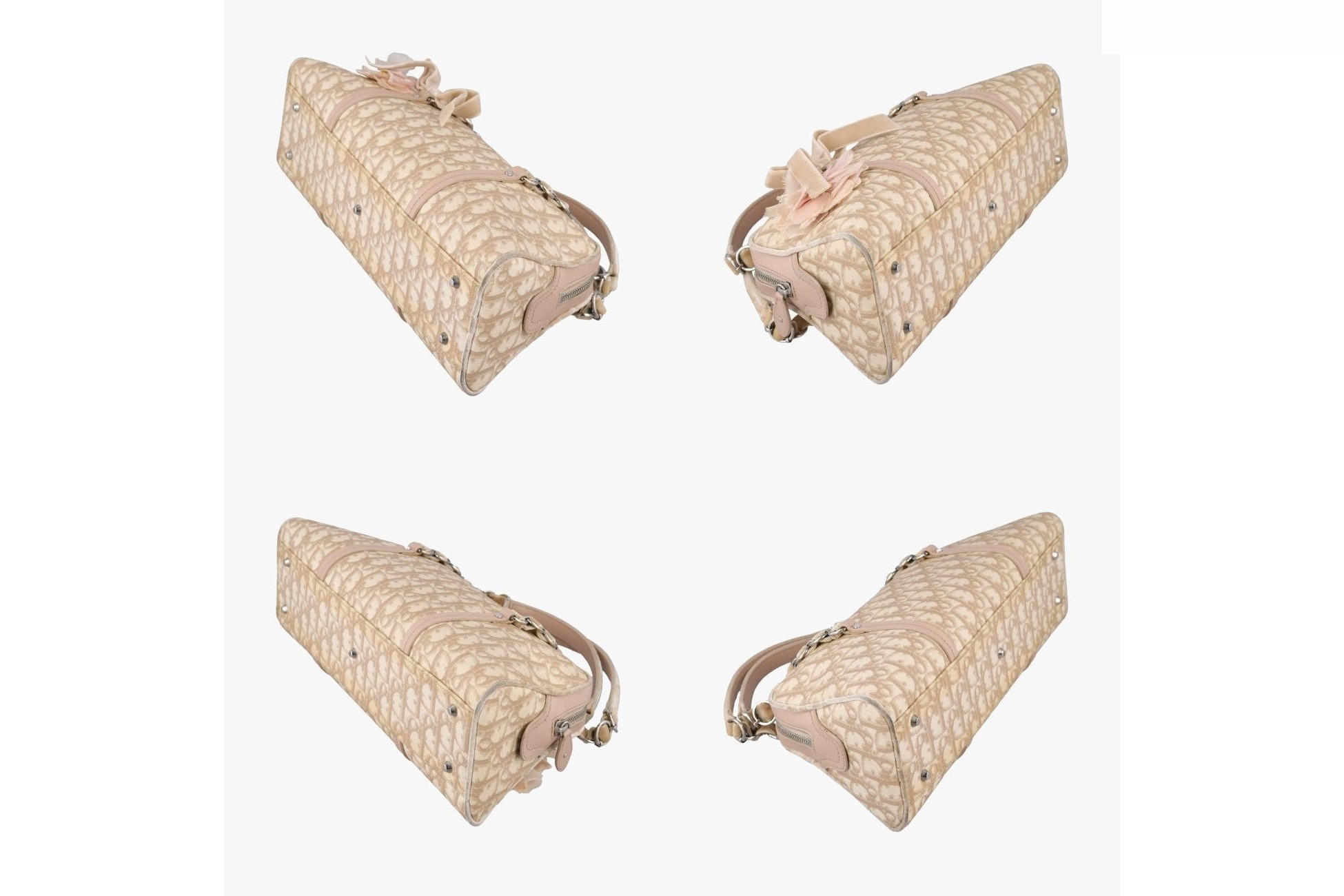 Romantic Trotter PVC Coated Canvas x Velour Beige x Pink — view 4