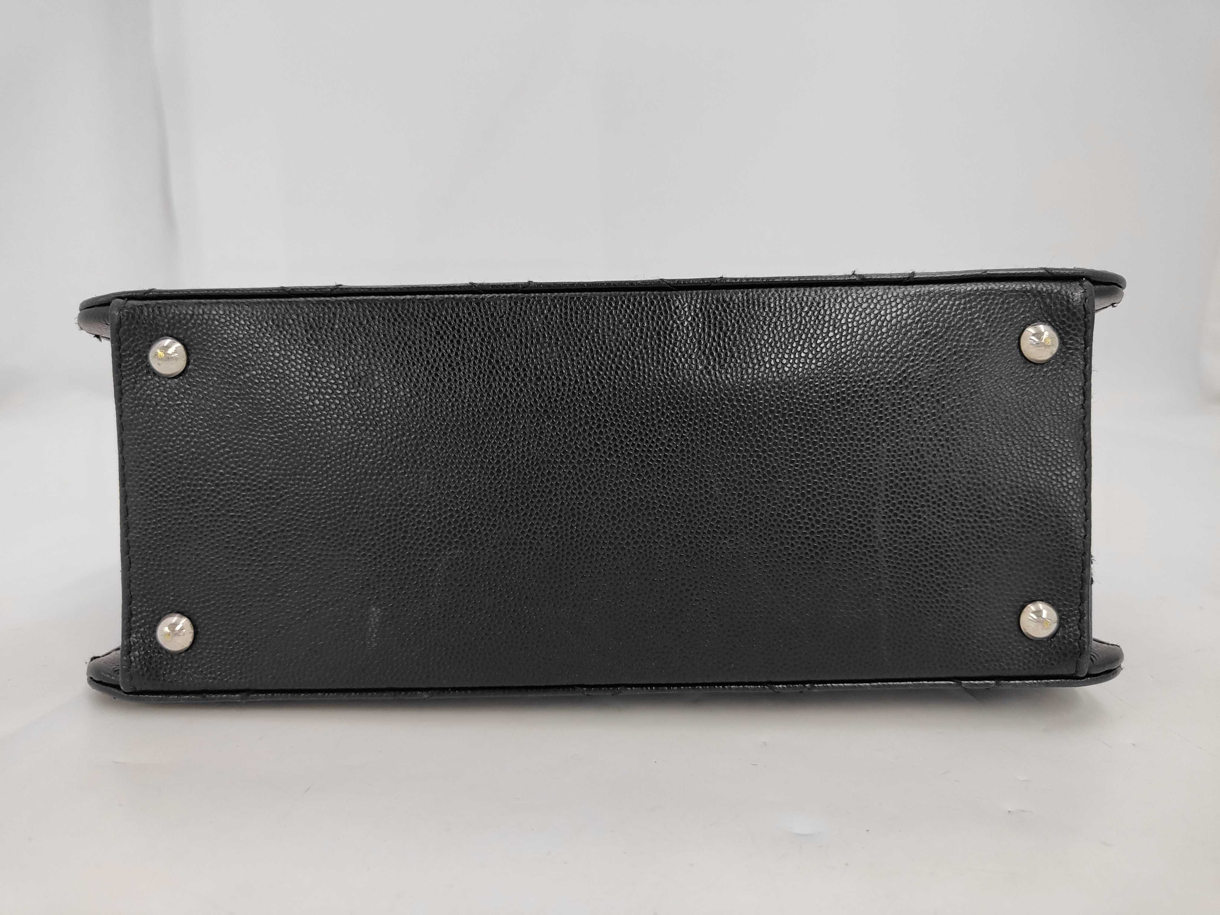 Matelassé Caviar Skin Shoulder Bag with Silver Hardware — view 3
