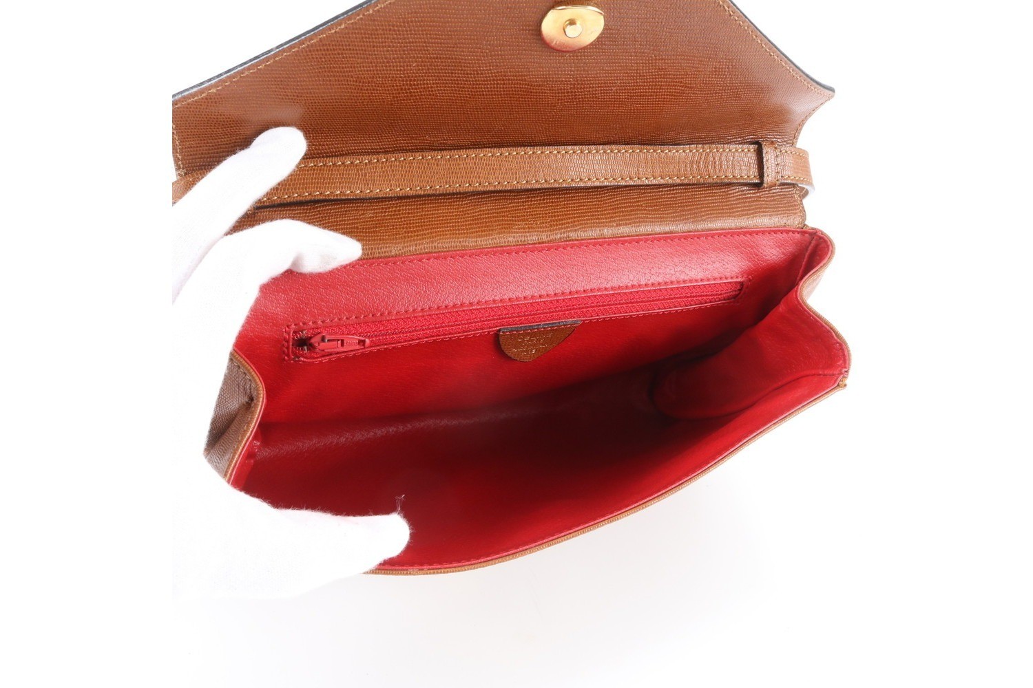 Lizard embossed leather shoulder bag — view 7