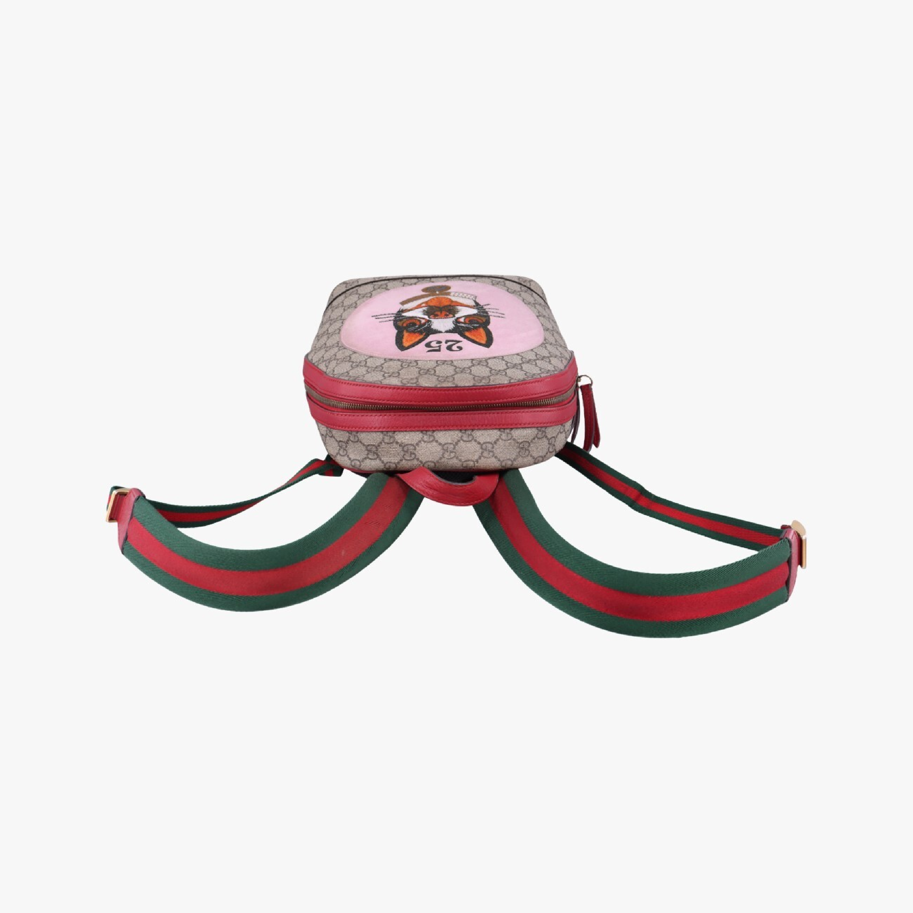 GG Supreme Bosco Dog Print Backpack, Beige x Multicolor, PVC Coated Canvas x Leather, 495621 D023273016 — view 5