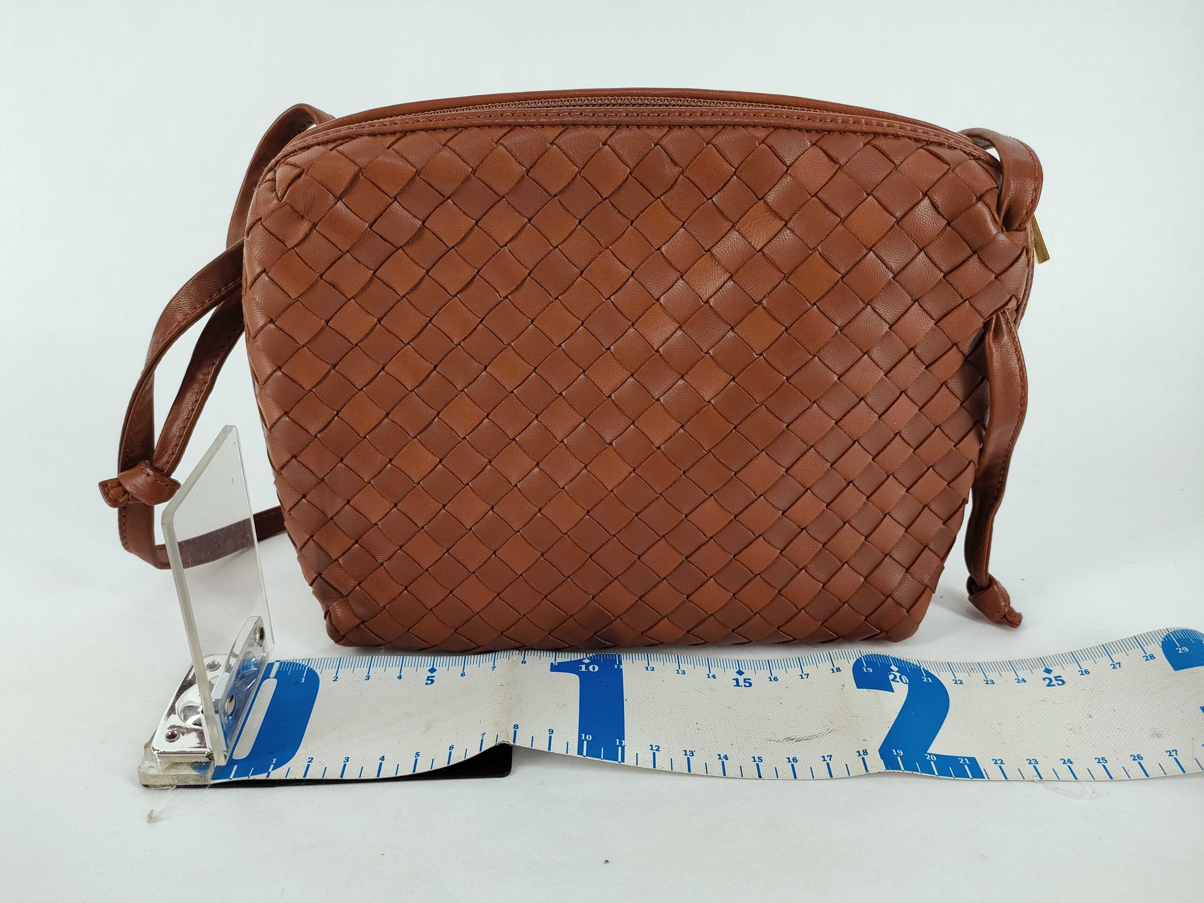 Intrecciato Shoulder Bag, Brown Shoulder Bag — view 2