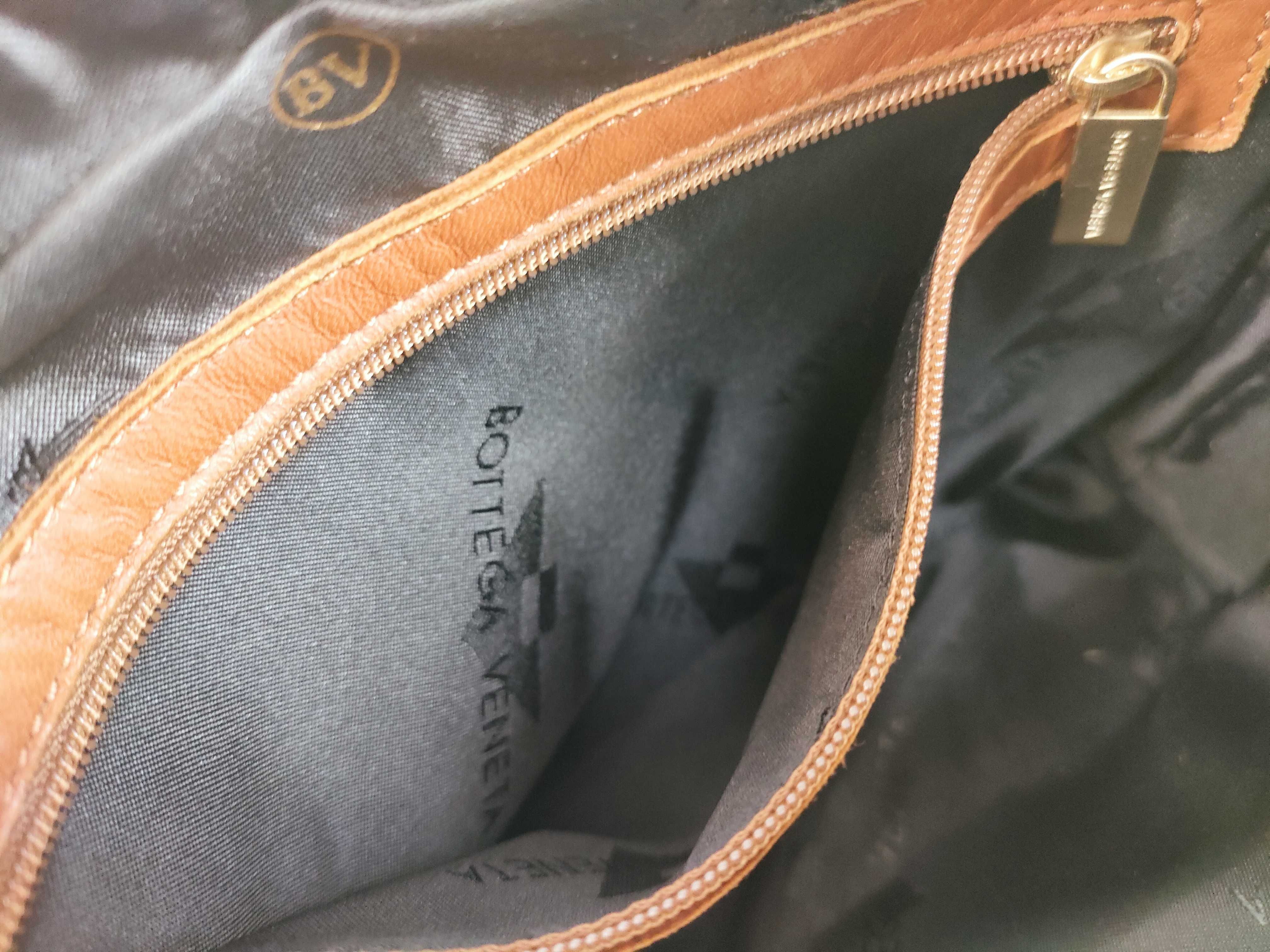 Intrecciato Shoulder Bag, Brown Shoulder Bag — view 12