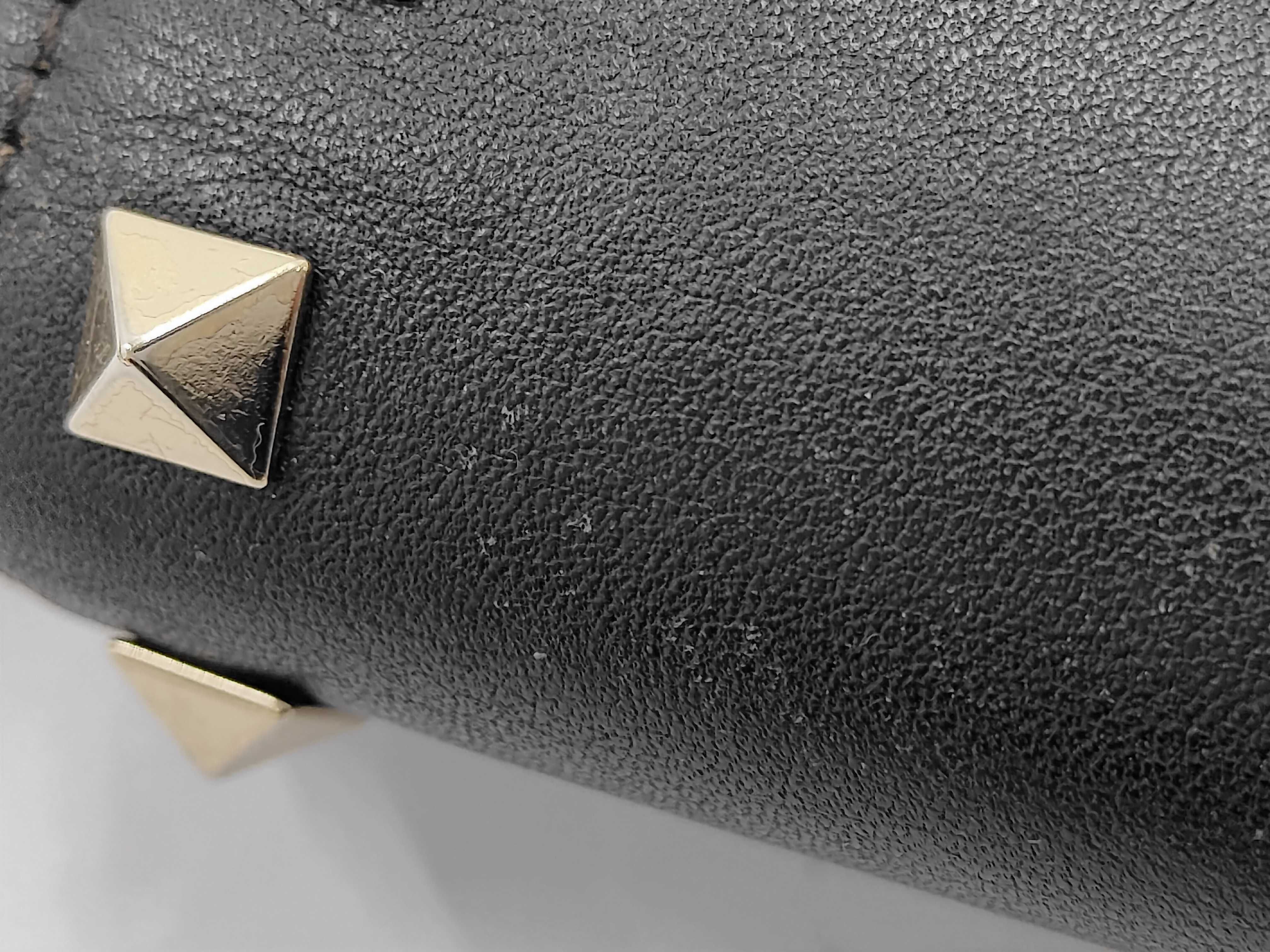 Rockstud Black Leather Chain Shoulder Bag (Includes Box and Dust Bag) — view 7