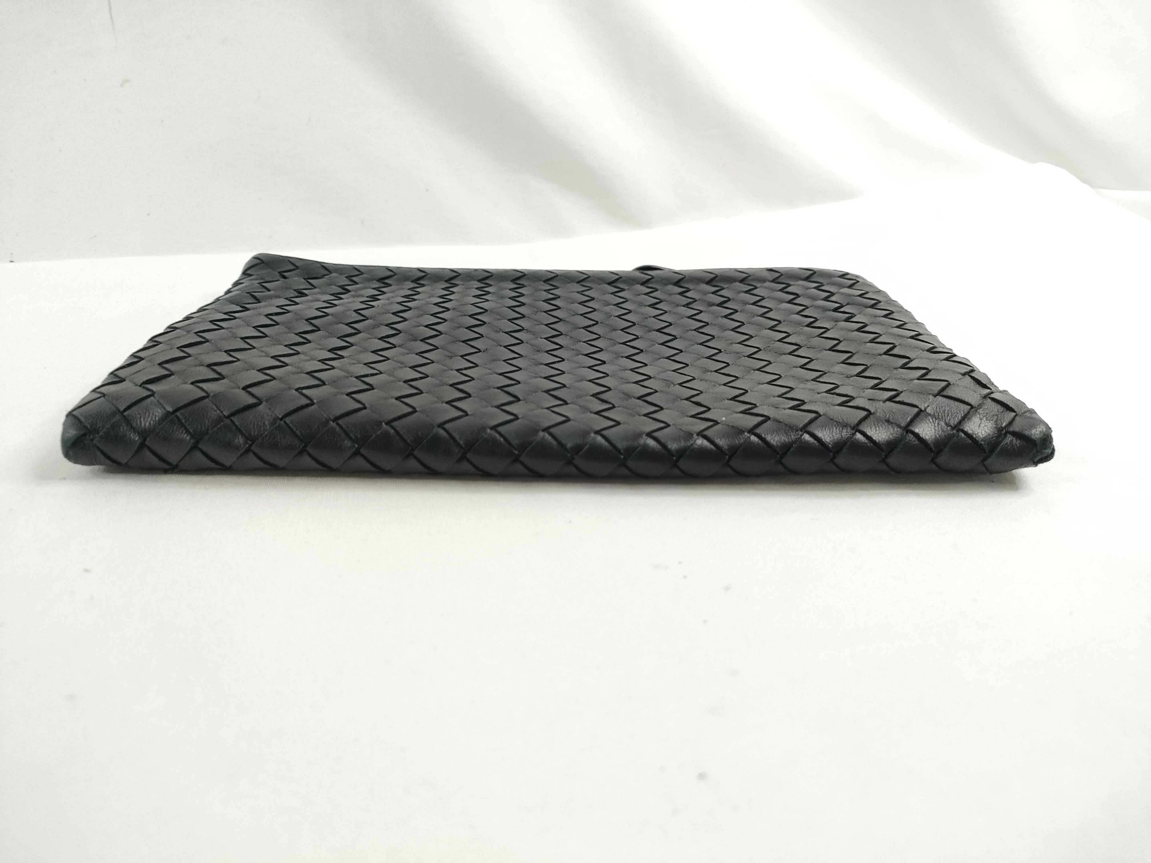 BV Black Braided Lambskin Small Clutch Bag — view 4