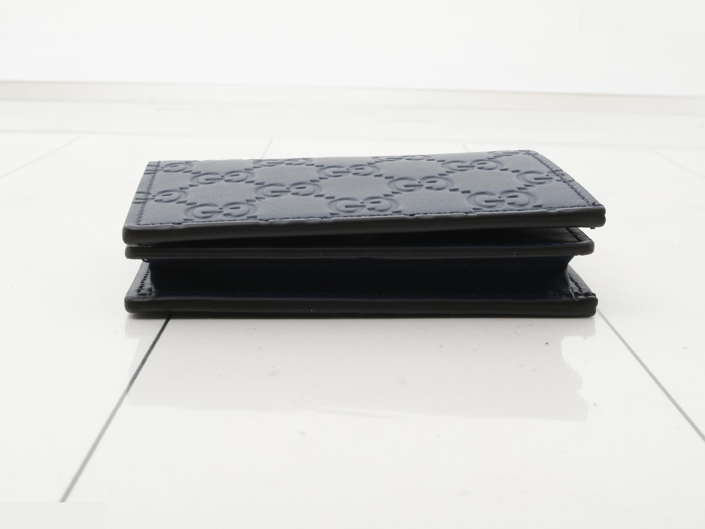 Guccissima bi-fold wallet, unused, blue. — view 3
