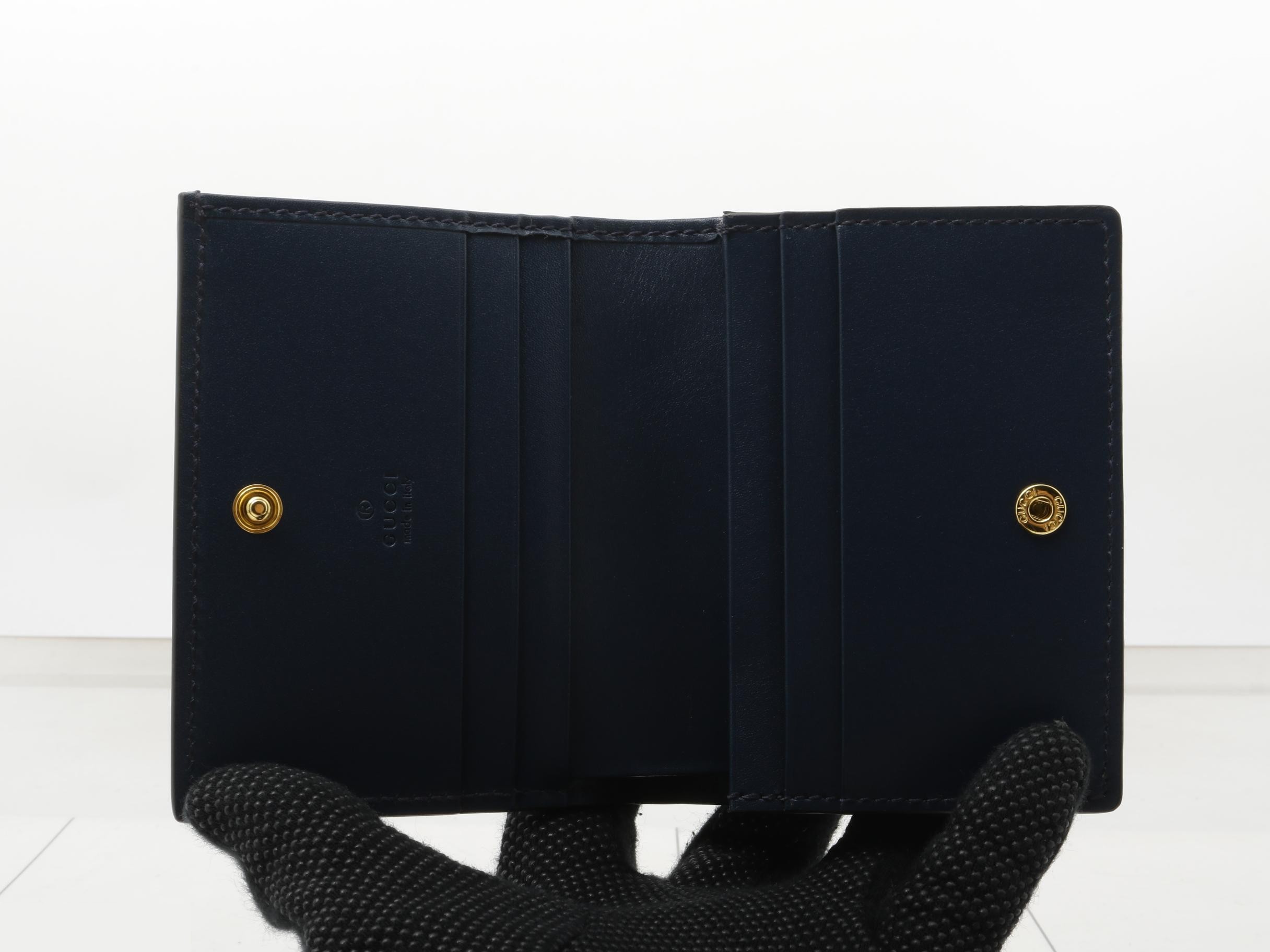 Guccissima bi-fold wallet, unused, blue. — view 4