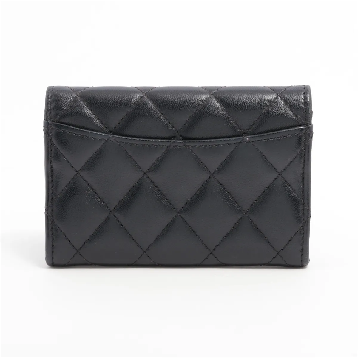 Matelasse Lambskin Card Case Black Silver Hardware 31616754 — view 2