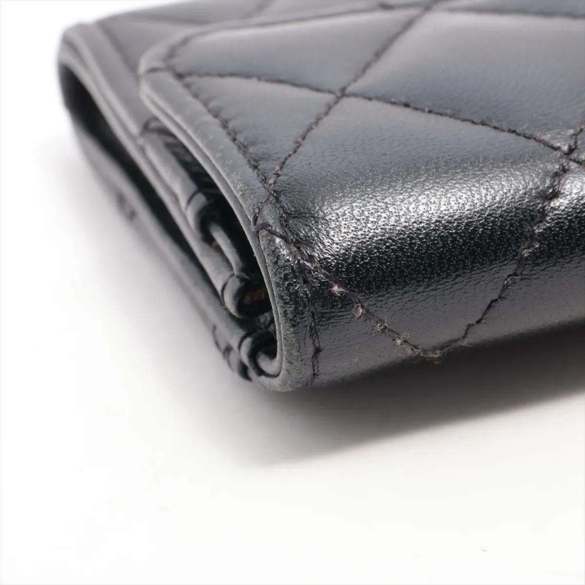 Matelasse Lambskin Card Case Black Silver Hardware 31616754 — view 7