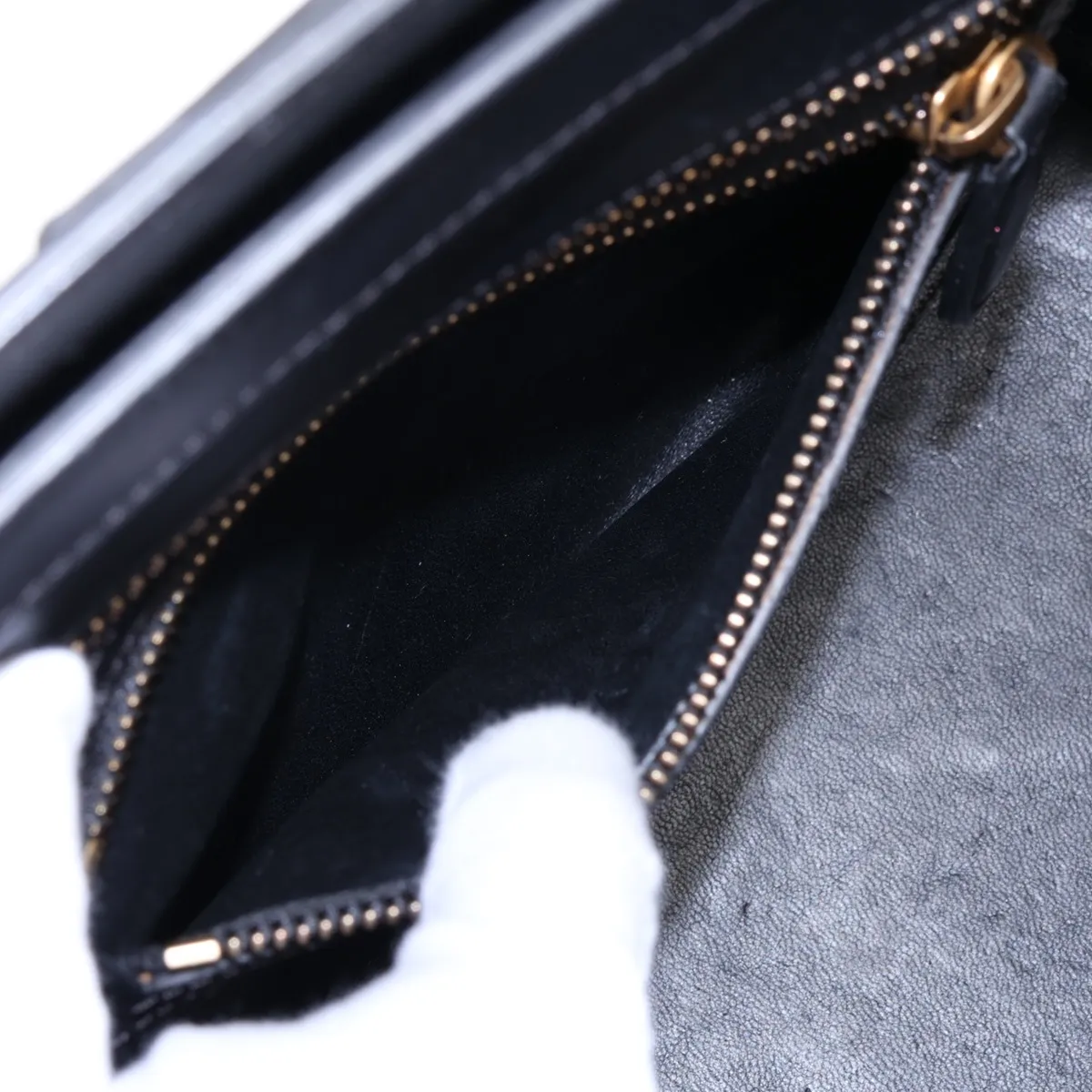 Luggage Micro Shopper Leather x Suede Handbag, Black x White x Beige — view 8