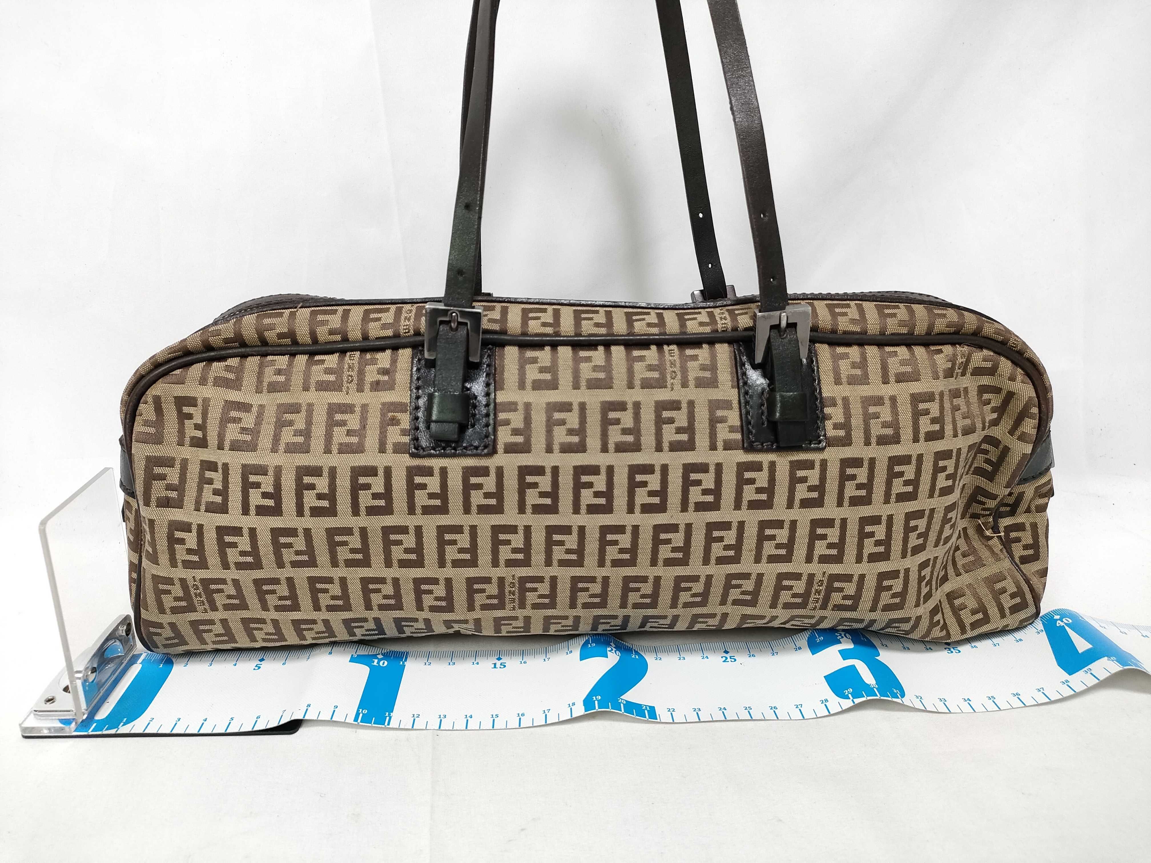 Zucchino Handbag, Canvas and Leather, Brown, Shoulder Bag/Handbag — view 2
