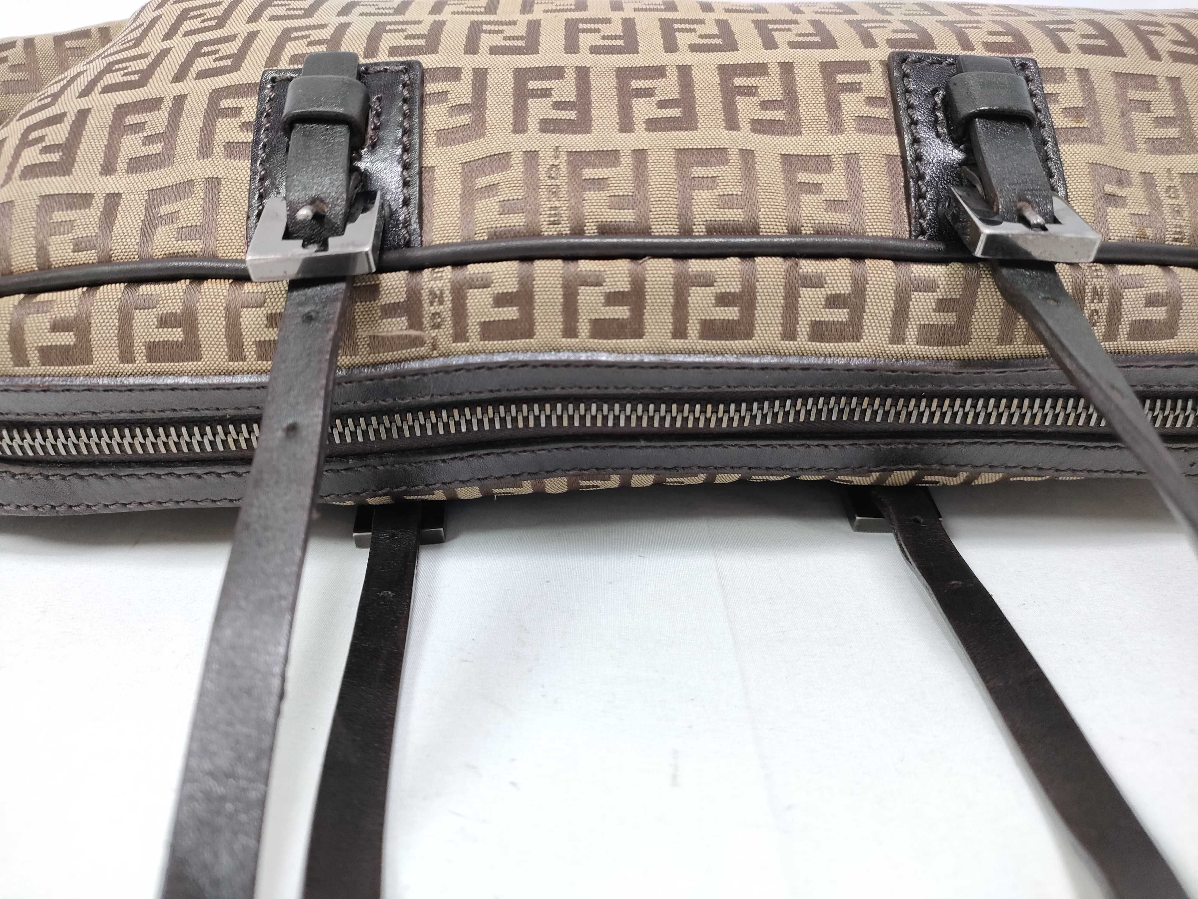 Zucchino Handbag, Canvas and Leather, Brown, Shoulder Bag/Handbag — view 11
