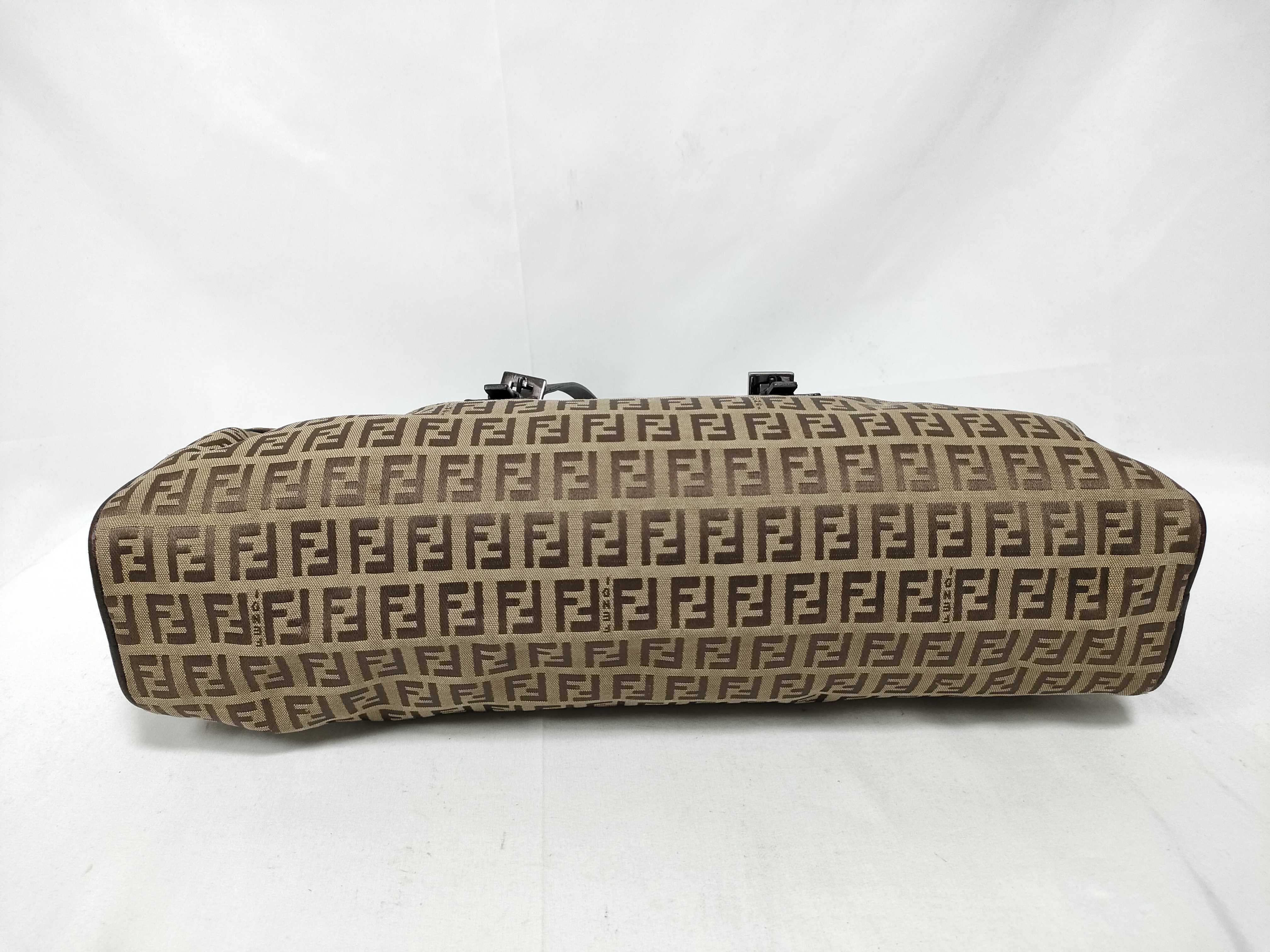 Zucchino Handbag, Canvas and Leather, Brown, Shoulder Bag/Handbag — view 3