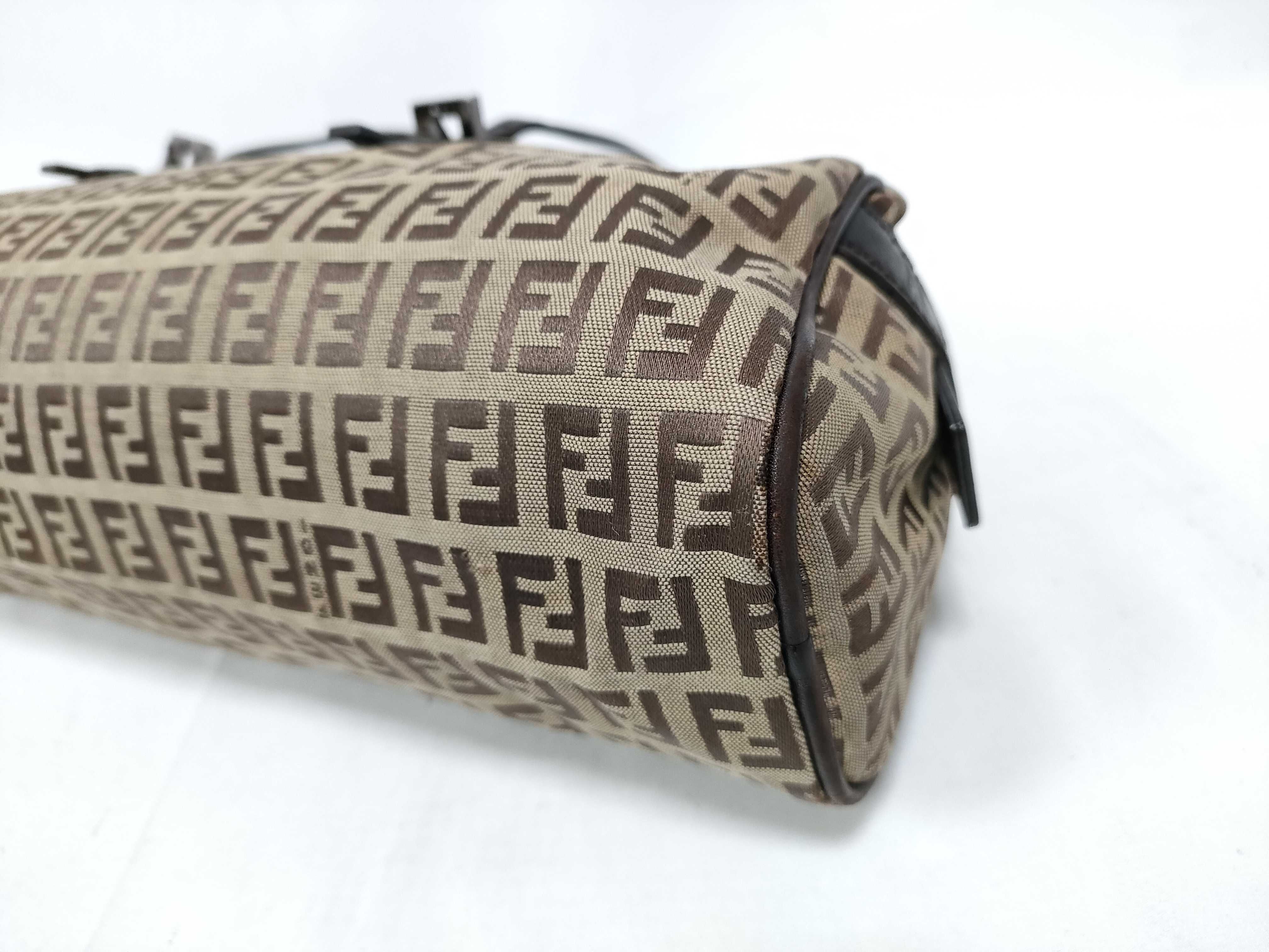 Zucchino Handbag, Canvas and Leather, Brown, Shoulder Bag/Handbag — view 4