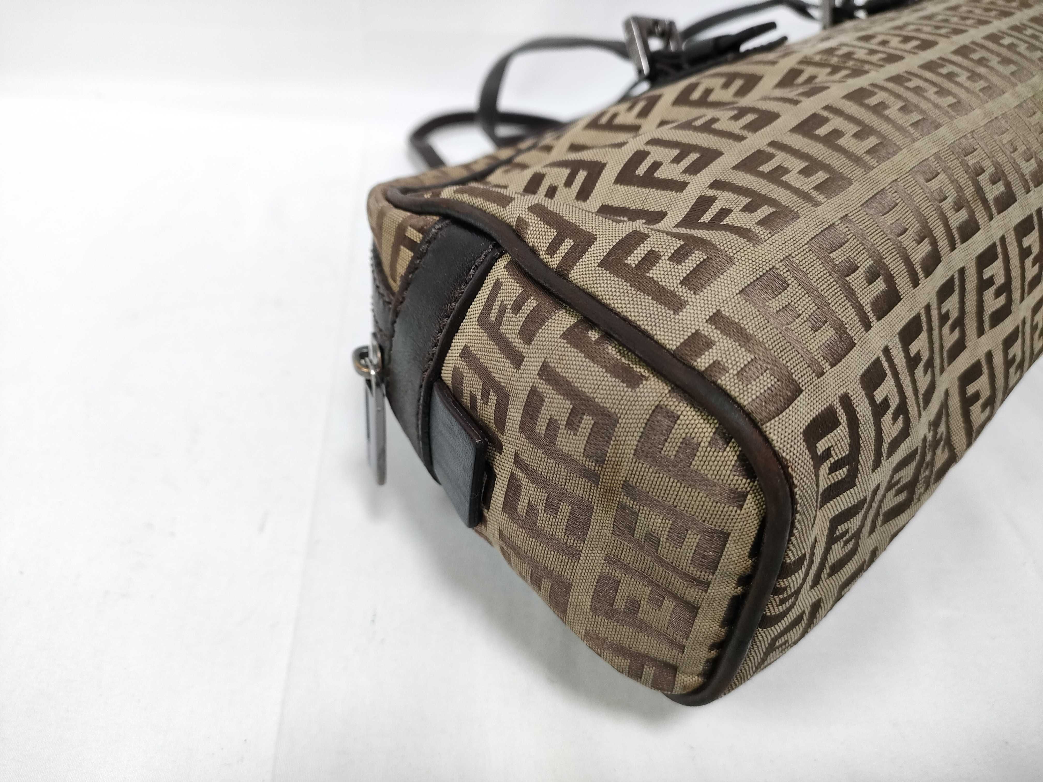 Zucchino Handbag, Canvas and Leather, Brown, Shoulder Bag/Handbag — view 5