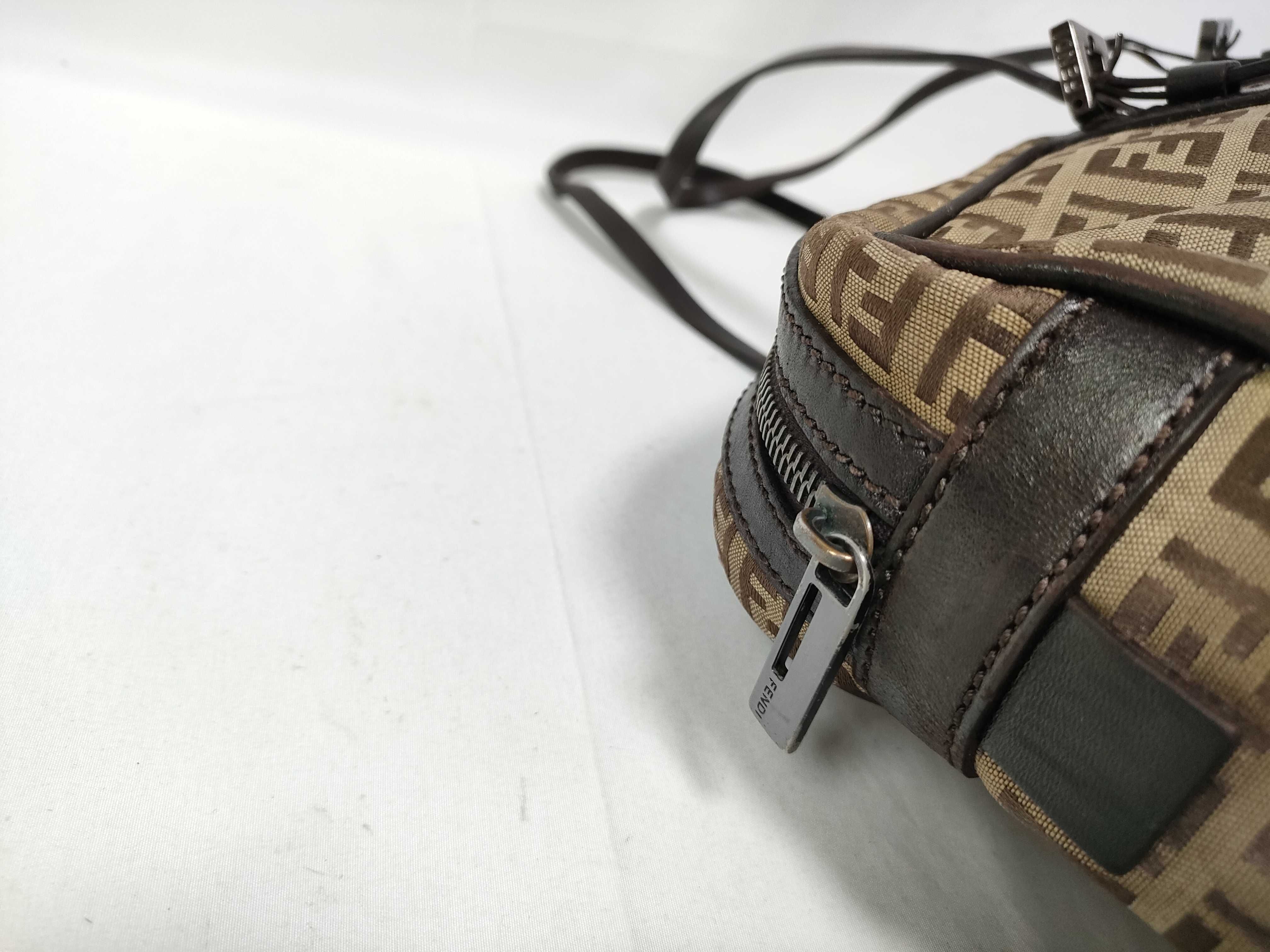 Zucchino Handbag, Canvas and Leather, Brown, Shoulder Bag/Handbag — view 6