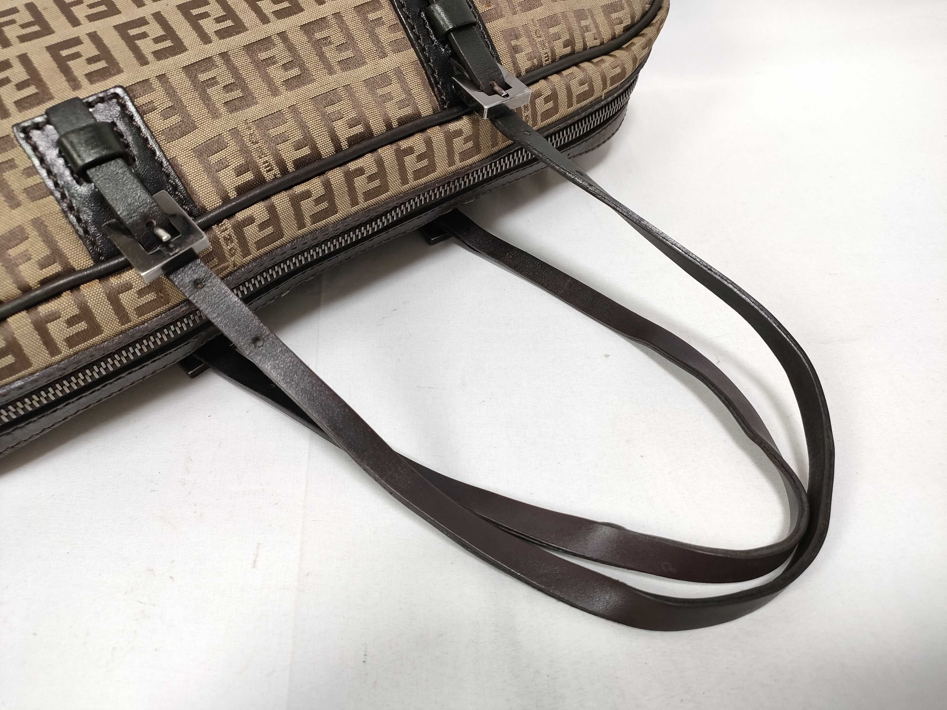 Zucchino Handbag, Canvas and Leather, Brown, Shoulder Bag/Handbag — view 9