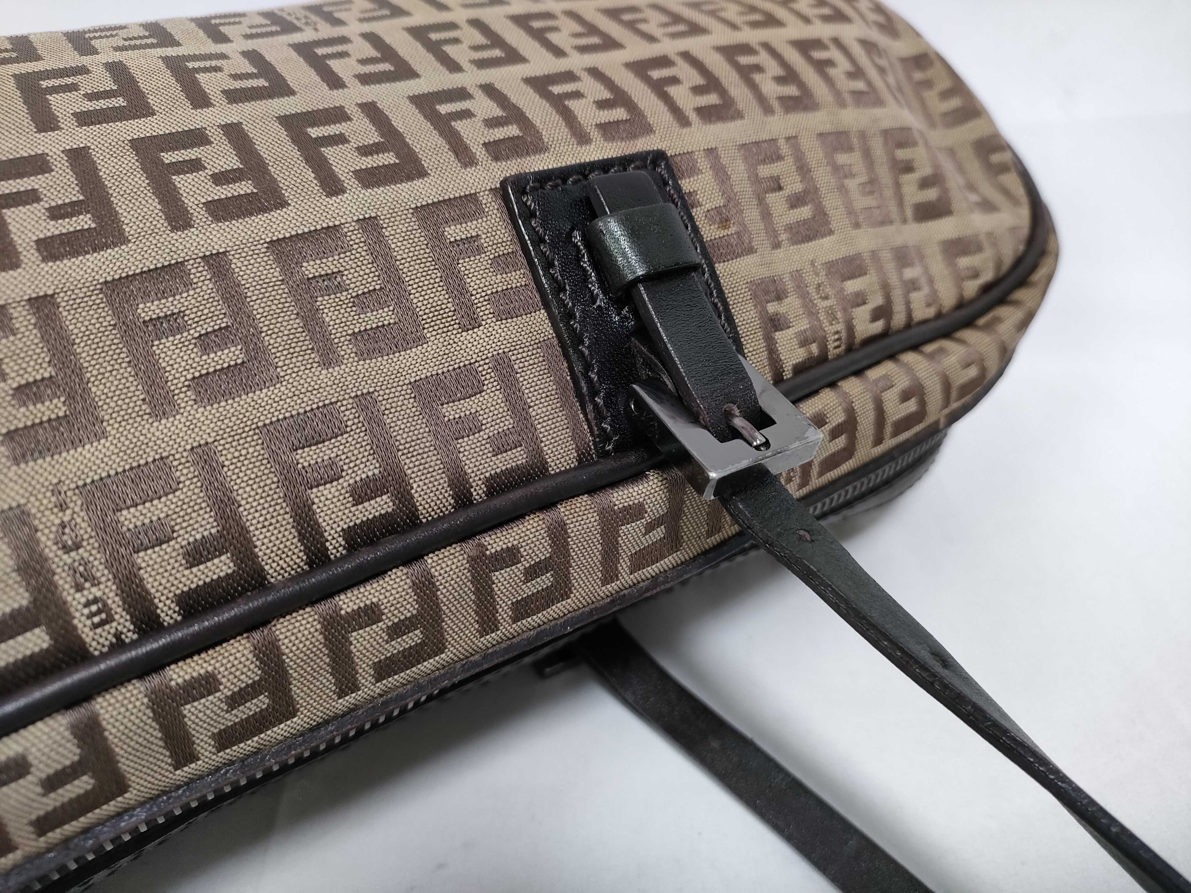 Zucchino Handbag, Canvas and Leather, Brown, Shoulder Bag/Handbag — view 10