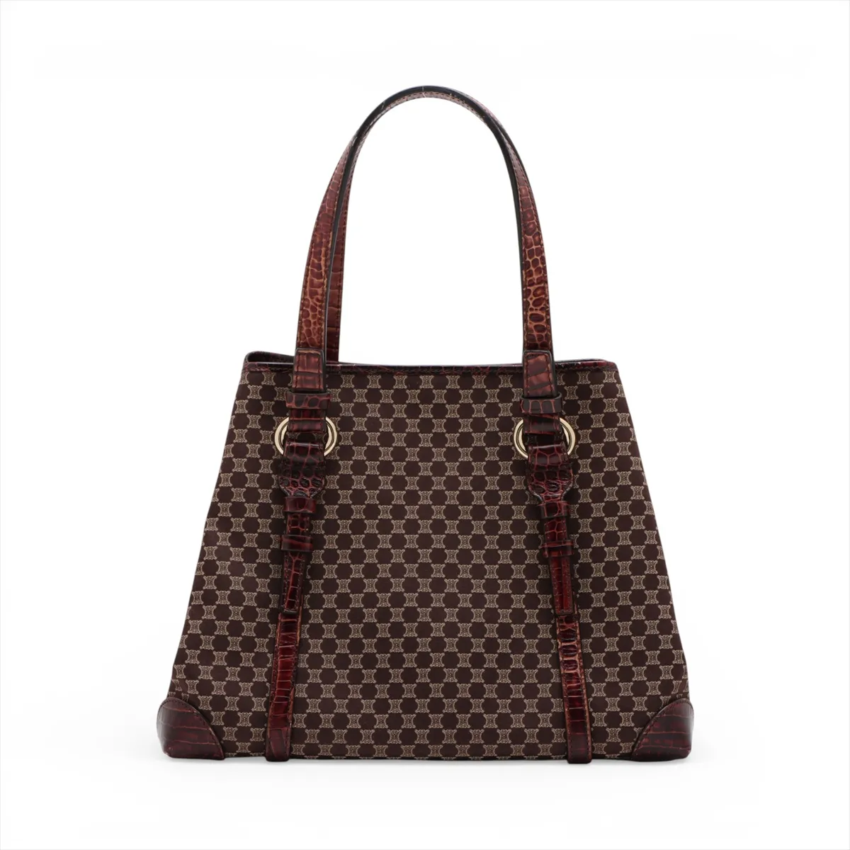 Macadam canvas x crocodile embossed handbag brown — view 2