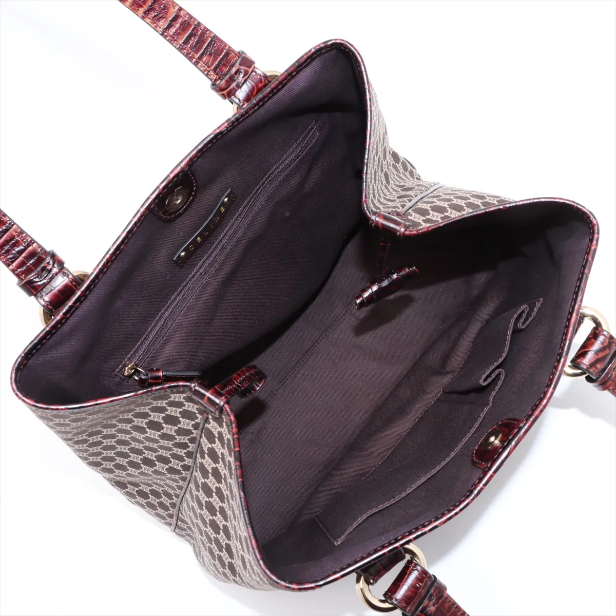 Macadam canvas x crocodile embossed handbag brown — view 7