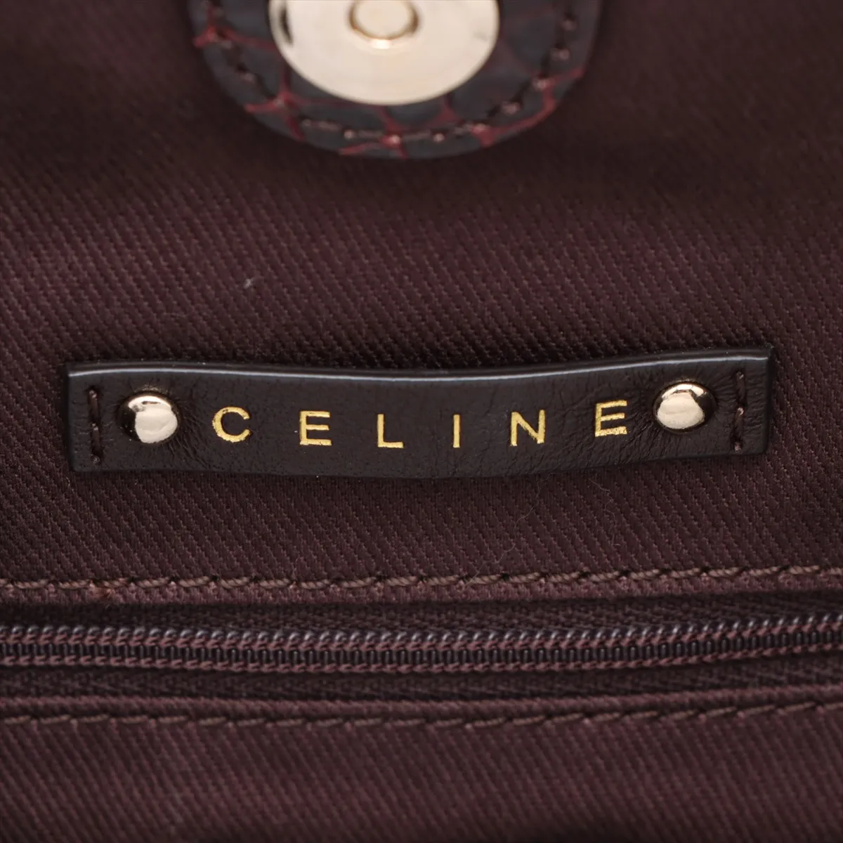 Macadam canvas x crocodile embossed handbag brown — view 9