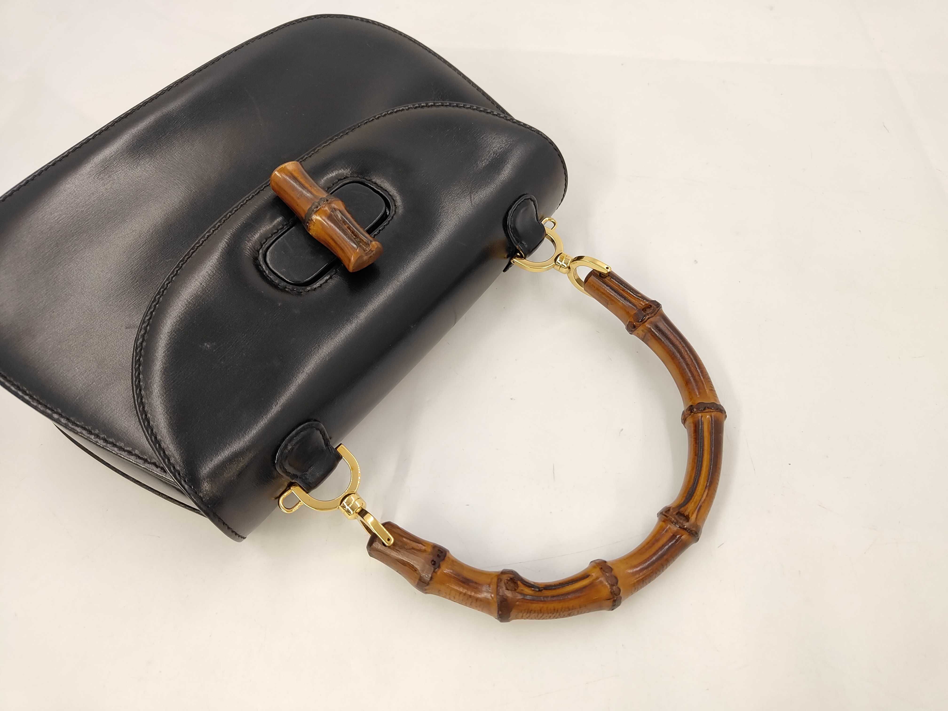 Bamboo 2-way bag, leather, black, 00020460633, handbag — view 5