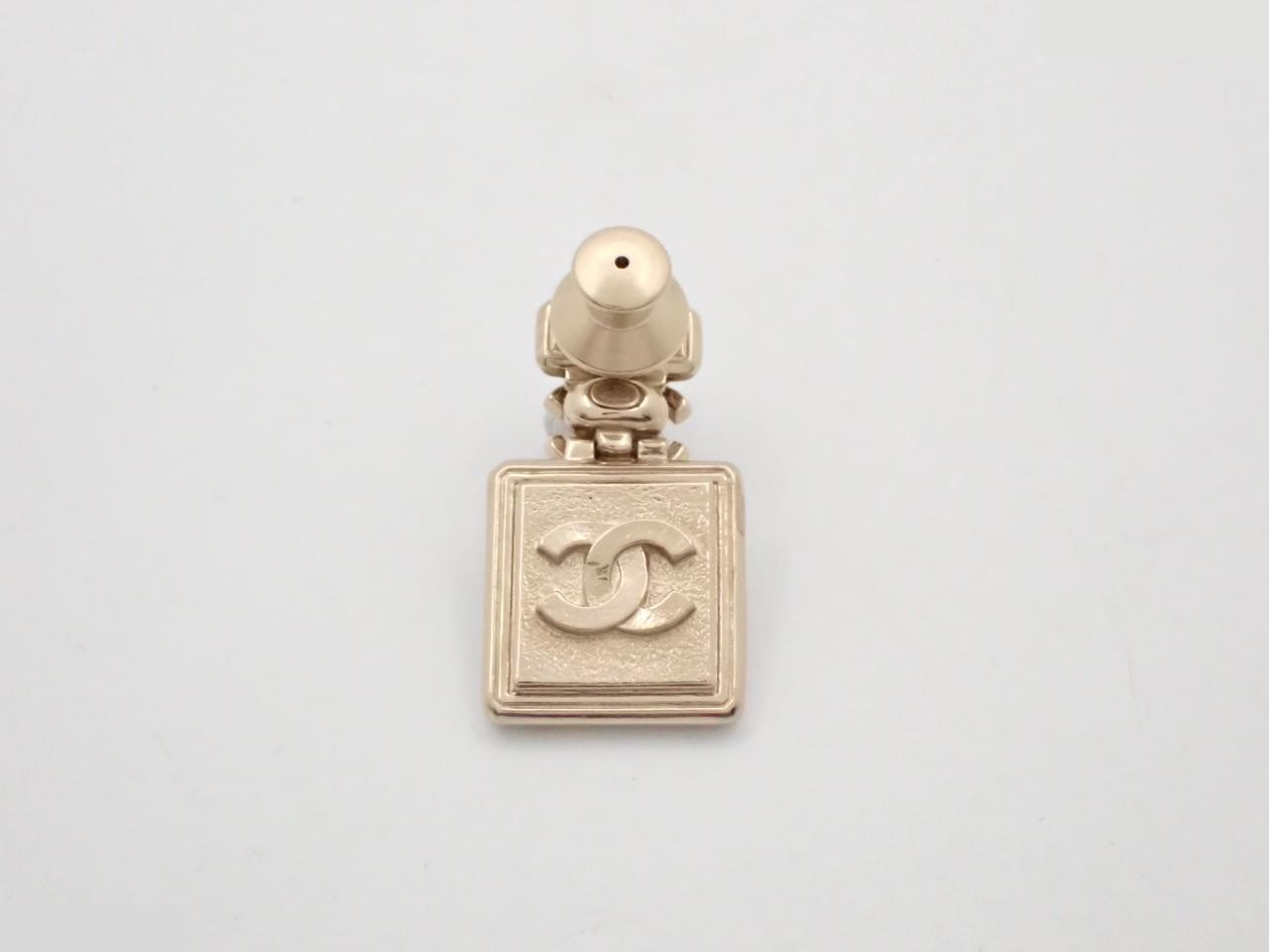 brooch, Coco Mark, perfume bottle, rhinestones, gold. — view 2