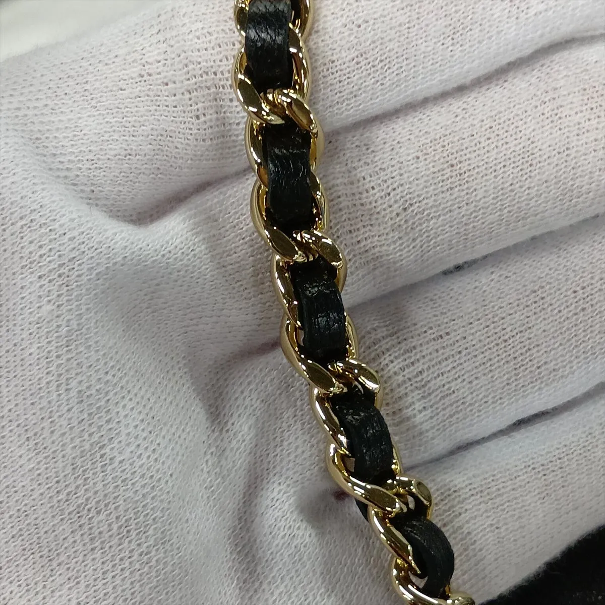 Trendy CC Lambskin Chain Shoulder Bag, Black with Gold Hardware, Random Serial Number — view 13