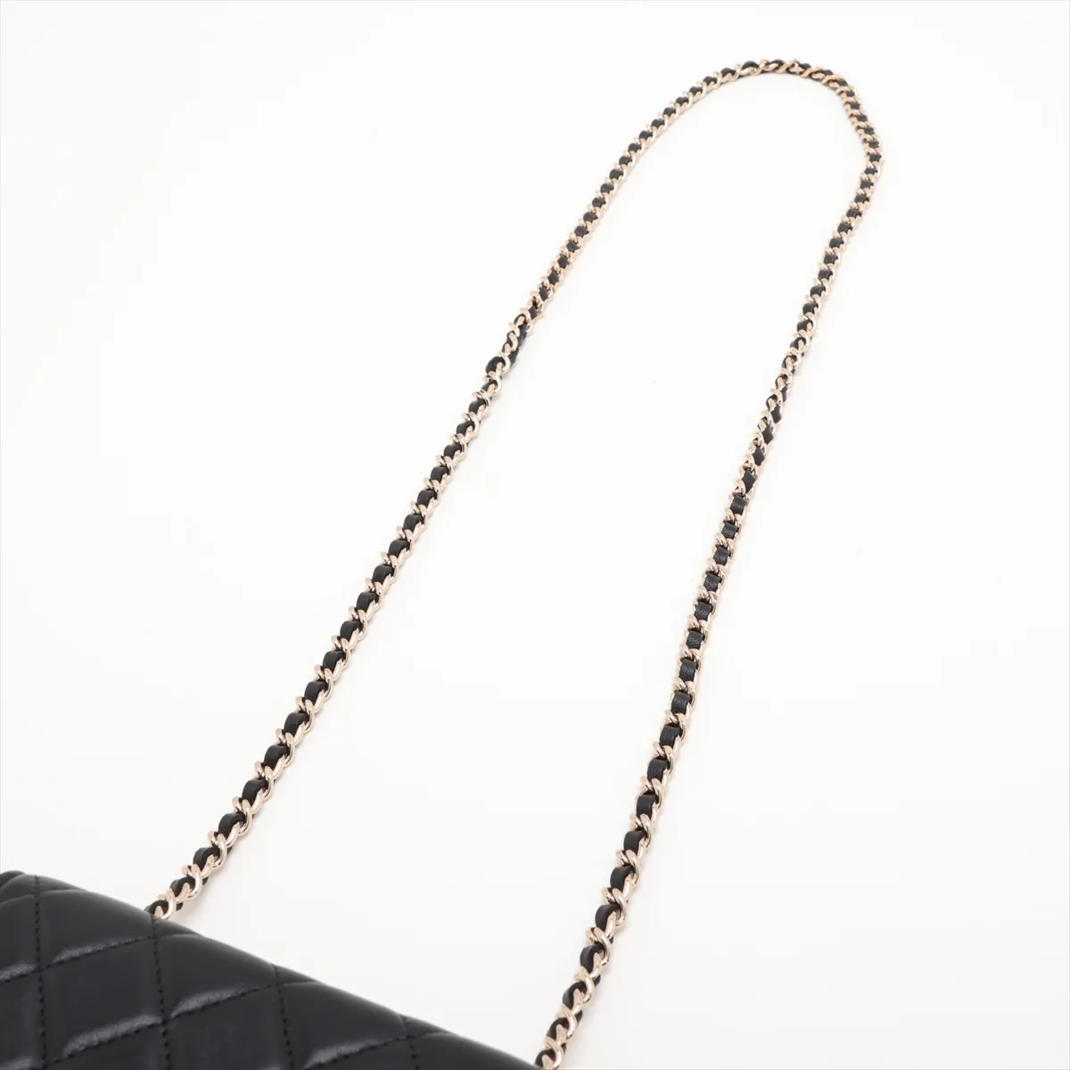 Trendy CC Lambskin Chain Shoulder Bag, Black with Gold Hardware, Random Serial Number — view 5