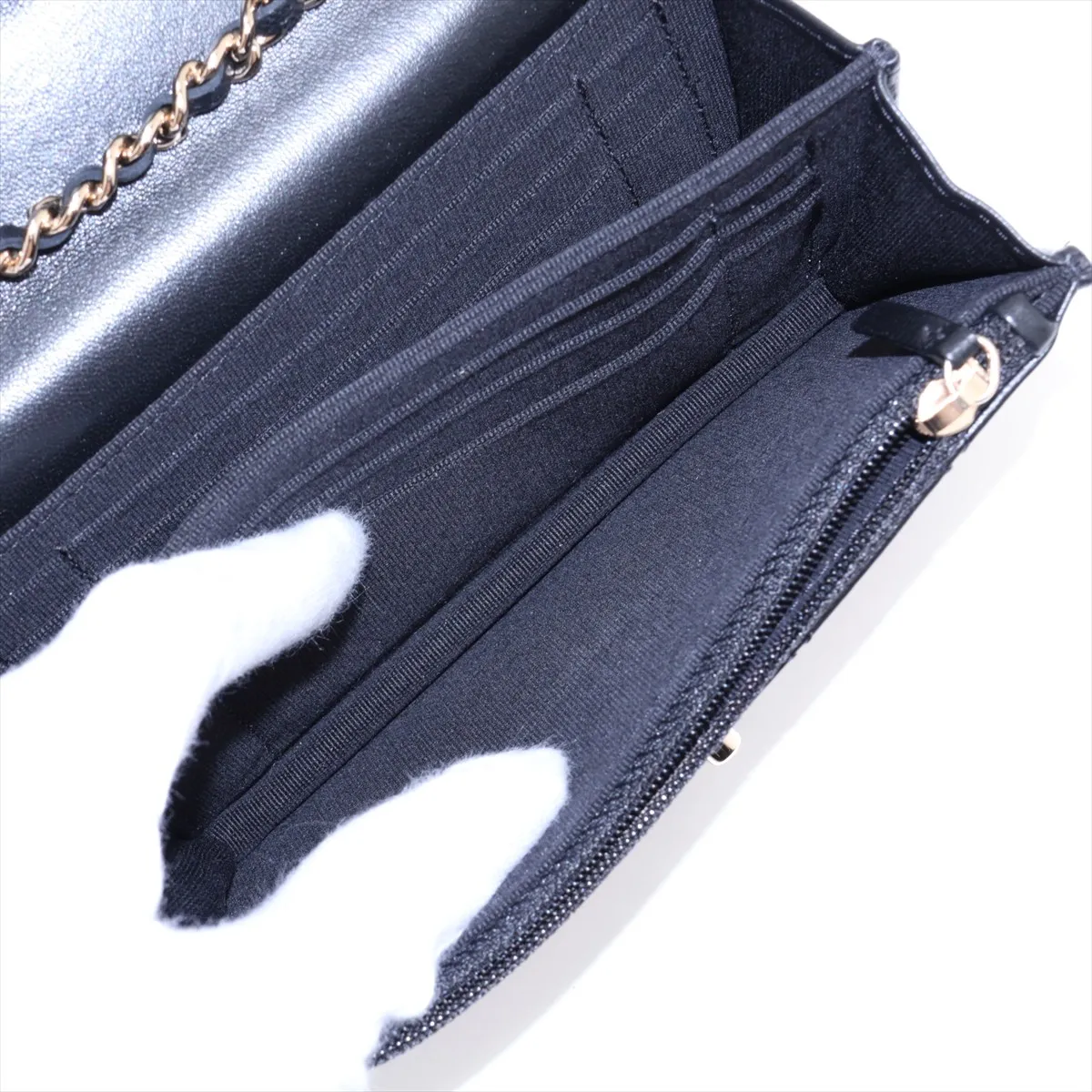 Trendy CC Lambskin Chain Shoulder Bag, Black with Gold Hardware, Random Serial Number — view 7