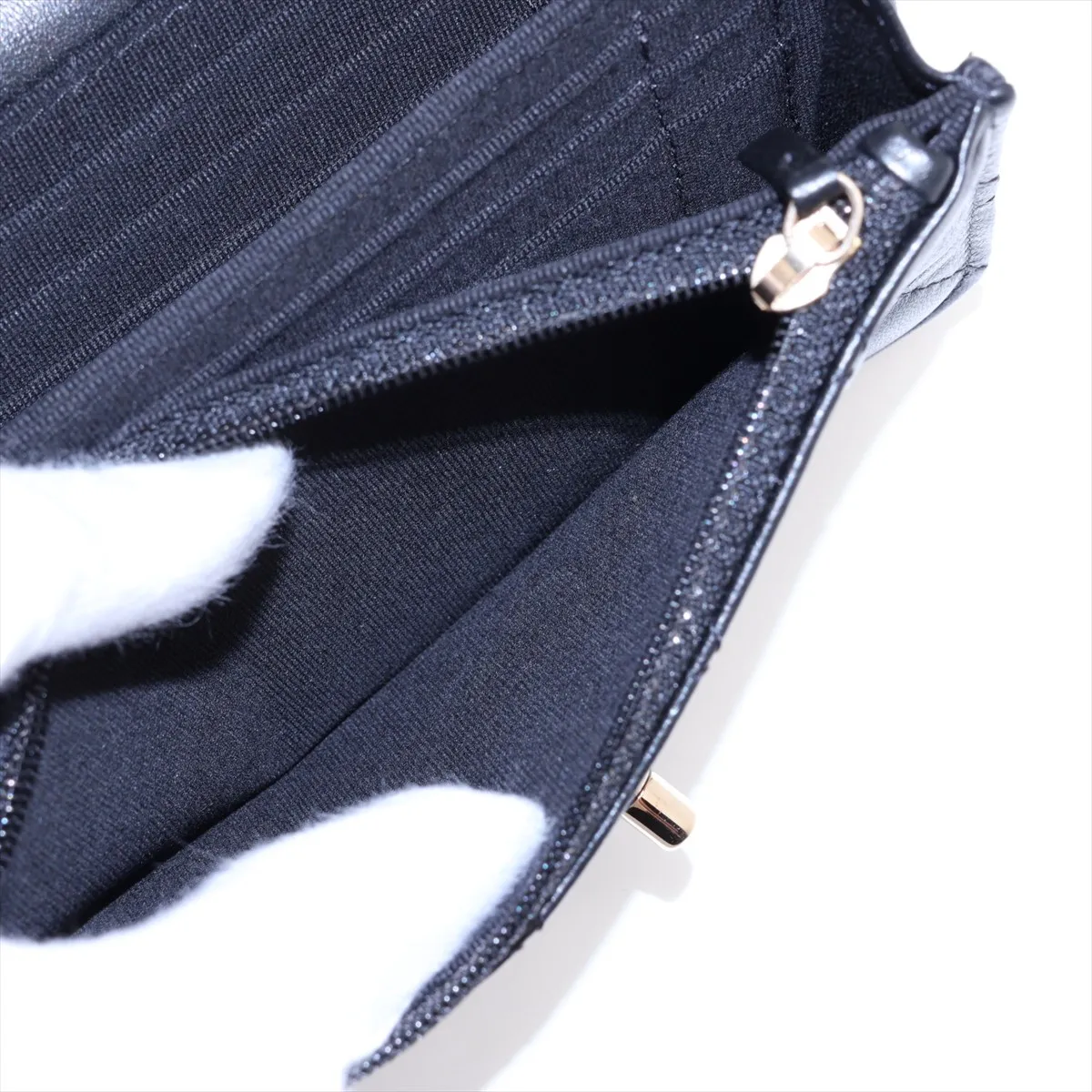 Trendy CC Lambskin Chain Shoulder Bag, Black with Gold Hardware, Random Serial Number — view 9