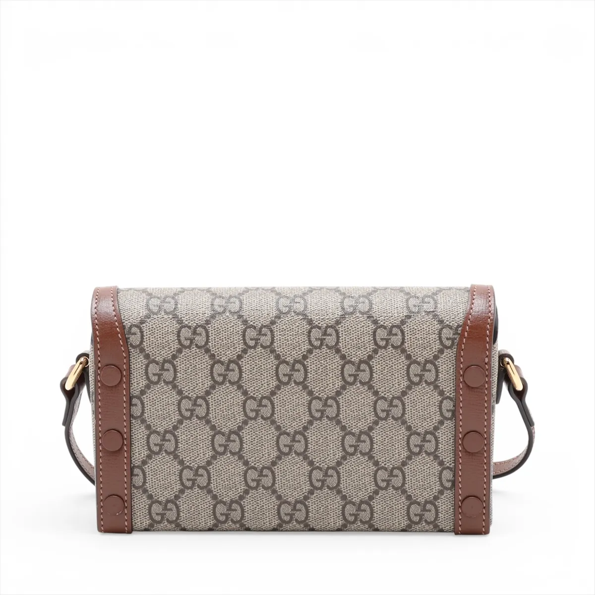 GG Supreme Horsebit 1955 PVC x Leather Shoulder Bag, Brown, 699296 — view 2