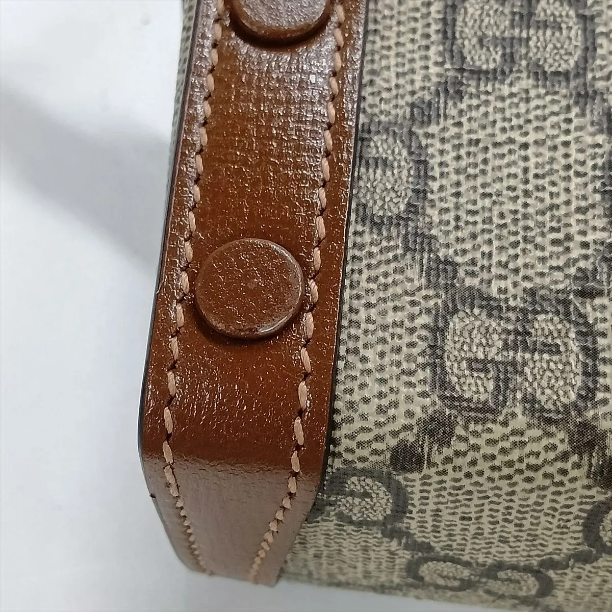 GG Supreme Horsebit 1955 PVC x Leather Shoulder Bag, Brown, 699296 — view 9