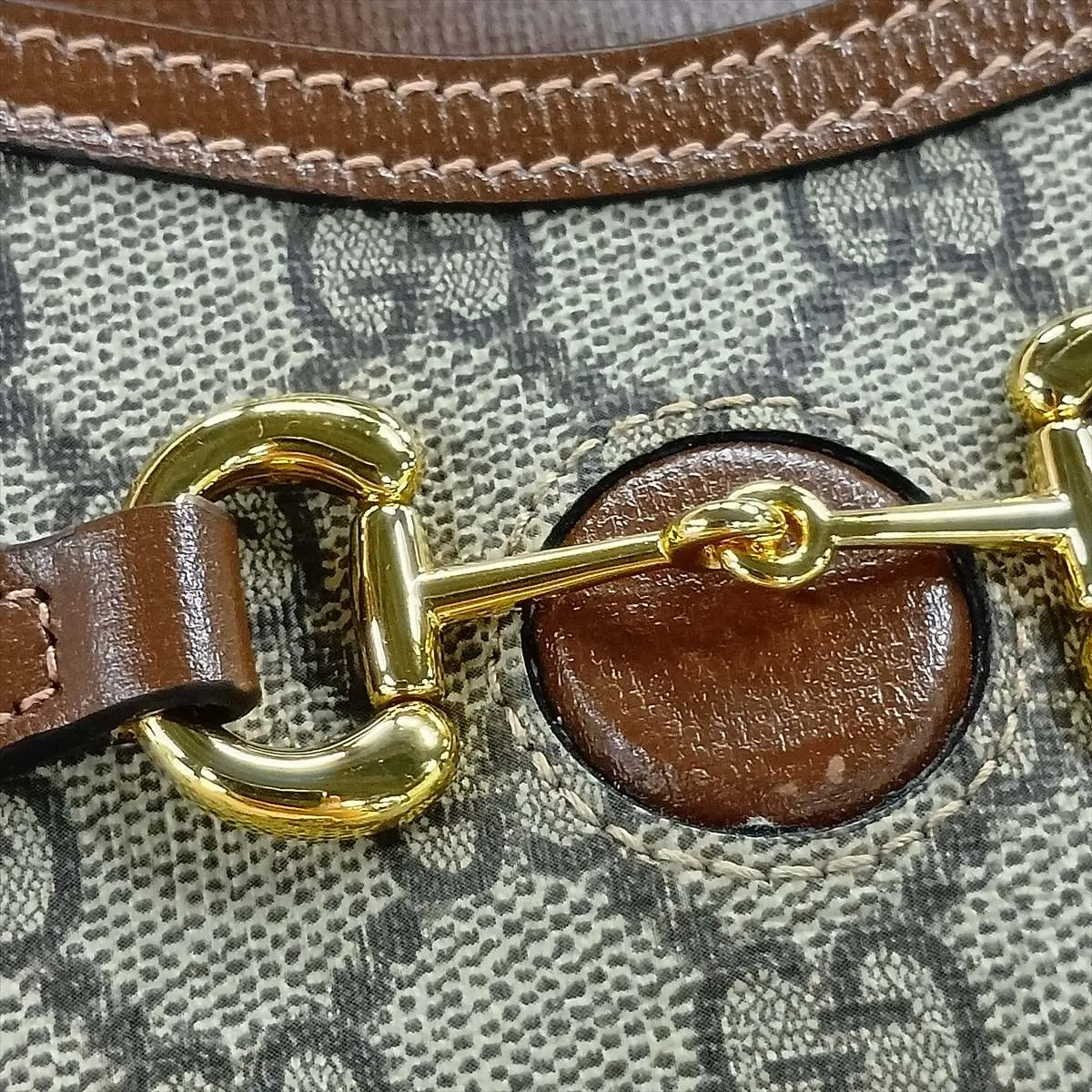 GG Supreme Horsebit 1955 PVC x Leather Shoulder Bag, Brown, 699296 — view 10