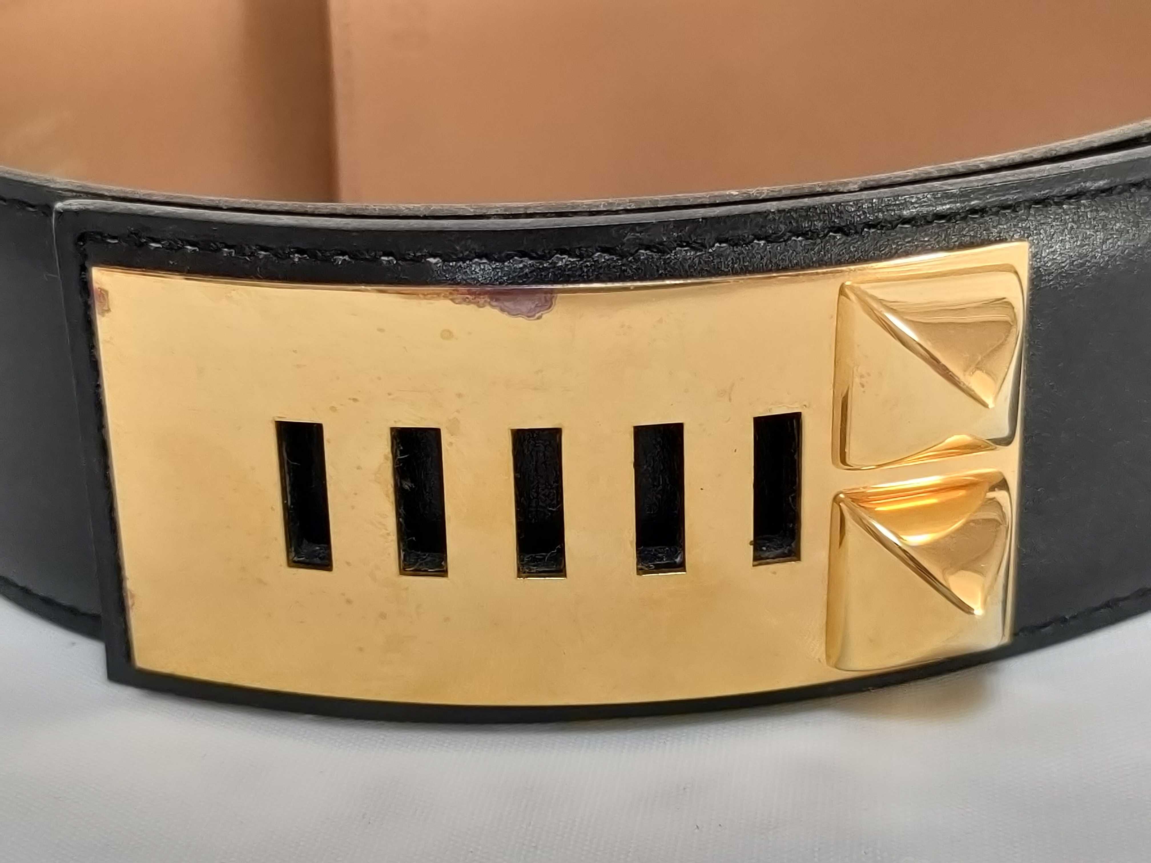 Collier de Chien Black x Gold Belt with Gold Hardware — view 2