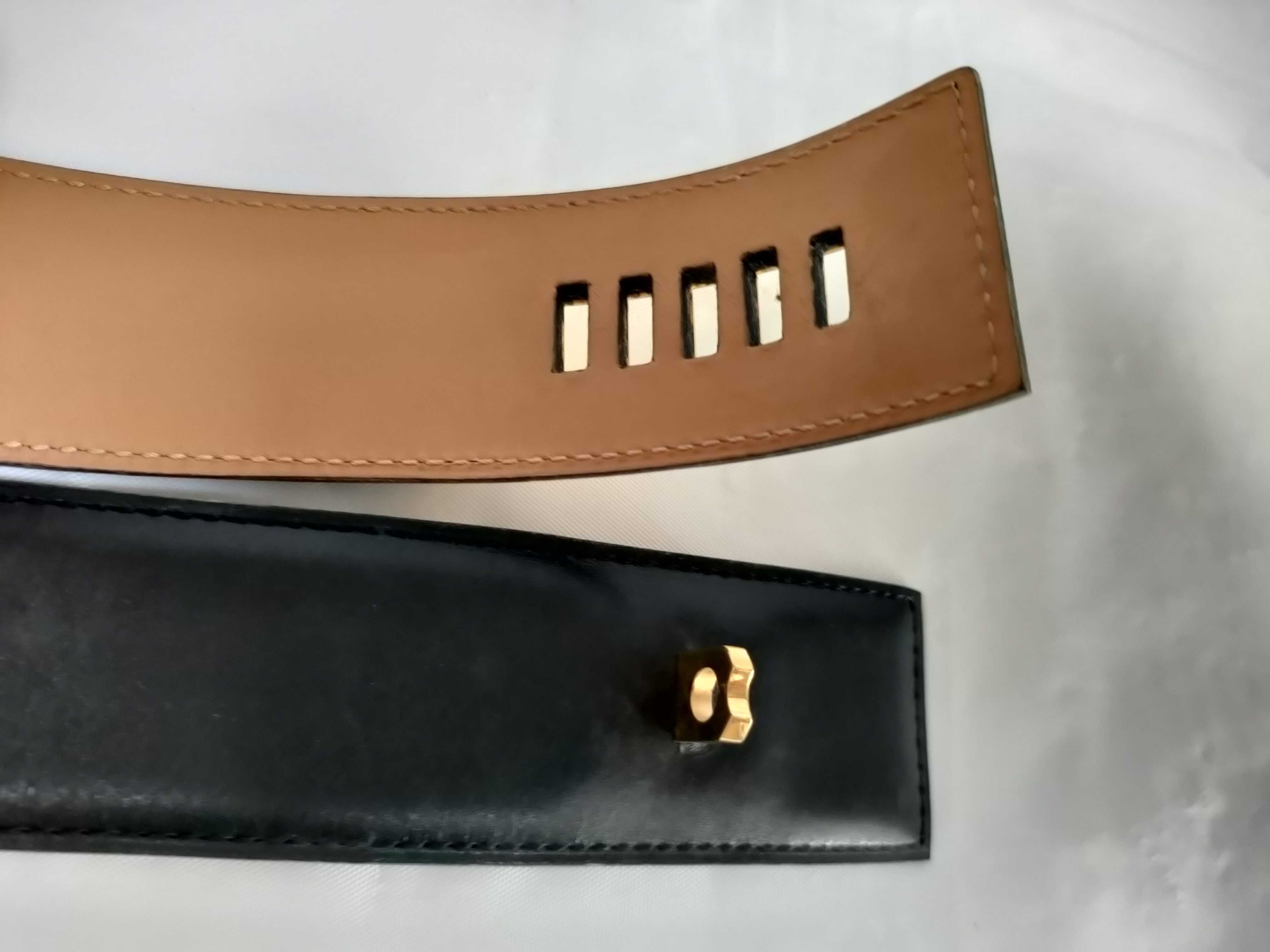 Collier de Chien Black x Gold Belt with Gold Hardware — view 3