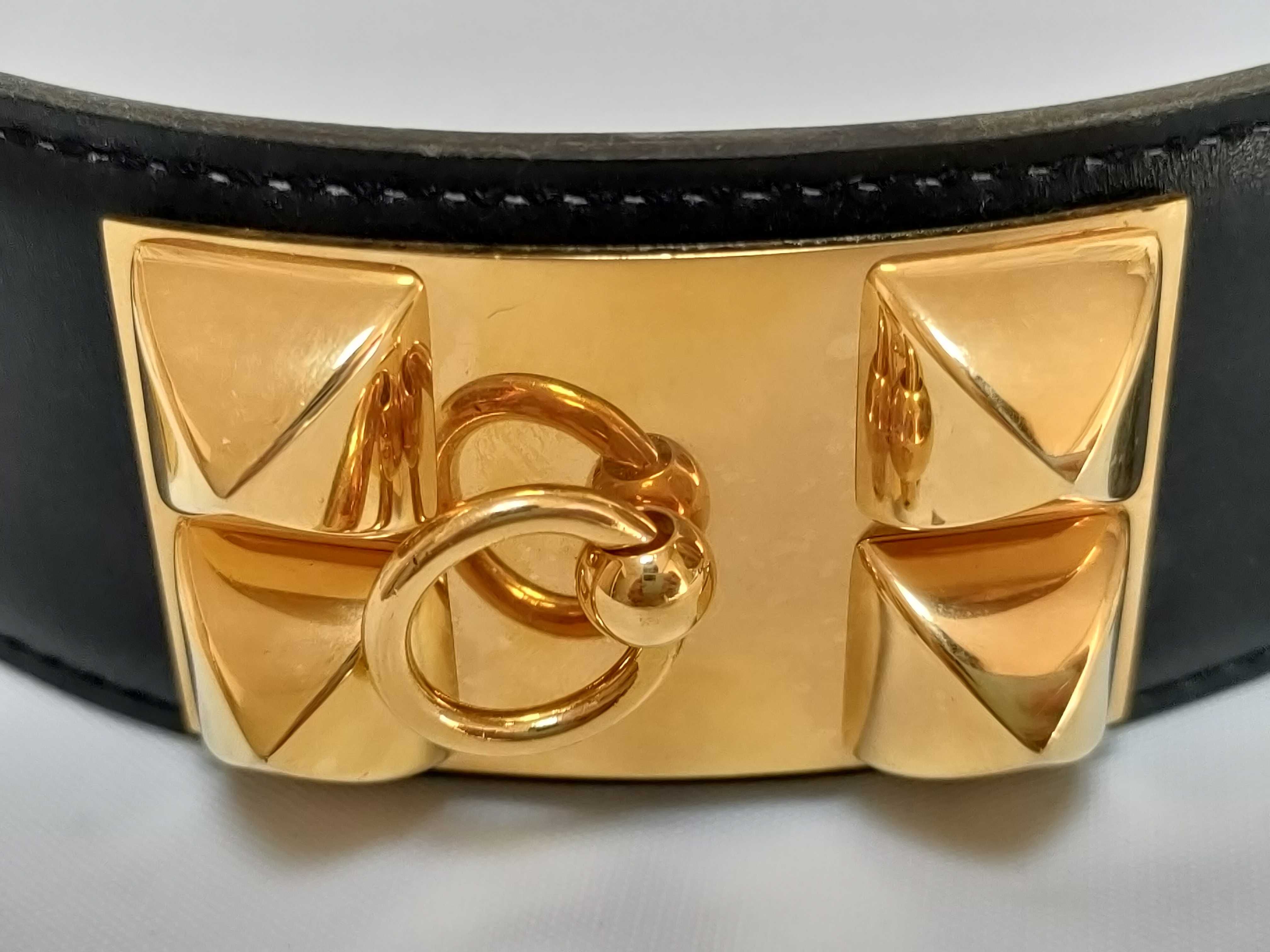 Collier de Chien Black x Gold Belt with Gold Hardware — view 4