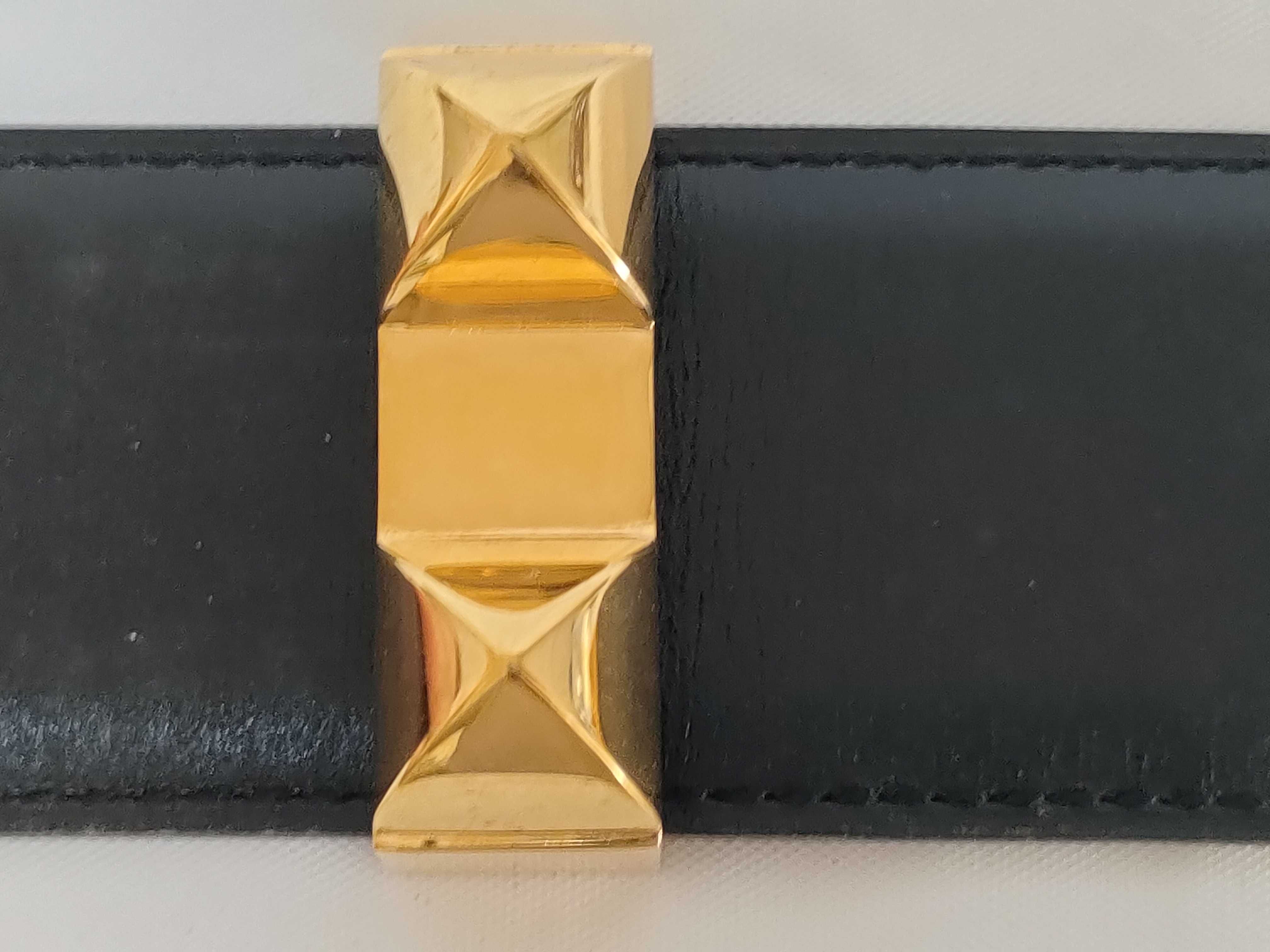 Collier de Chien Black x Gold Belt with Gold Hardware — view 5