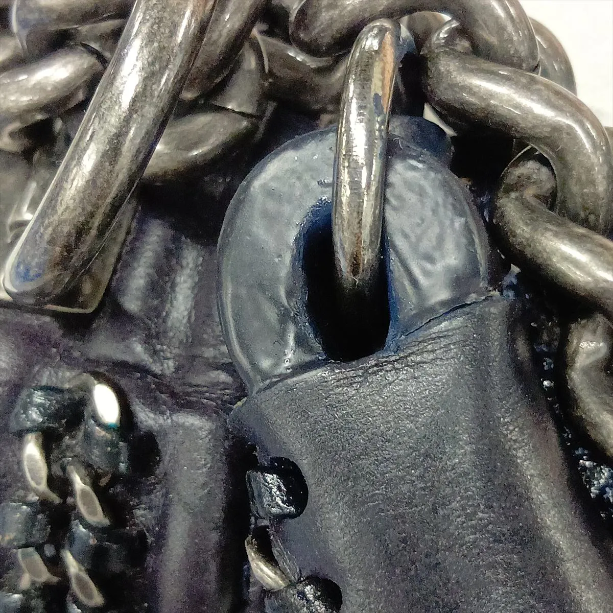 Boy Chanel 28 Large Leather Chain Shoulder Bag, Navy with Gunmetal Hardware, 21206419, Serial Number 21, A92193 — view 11