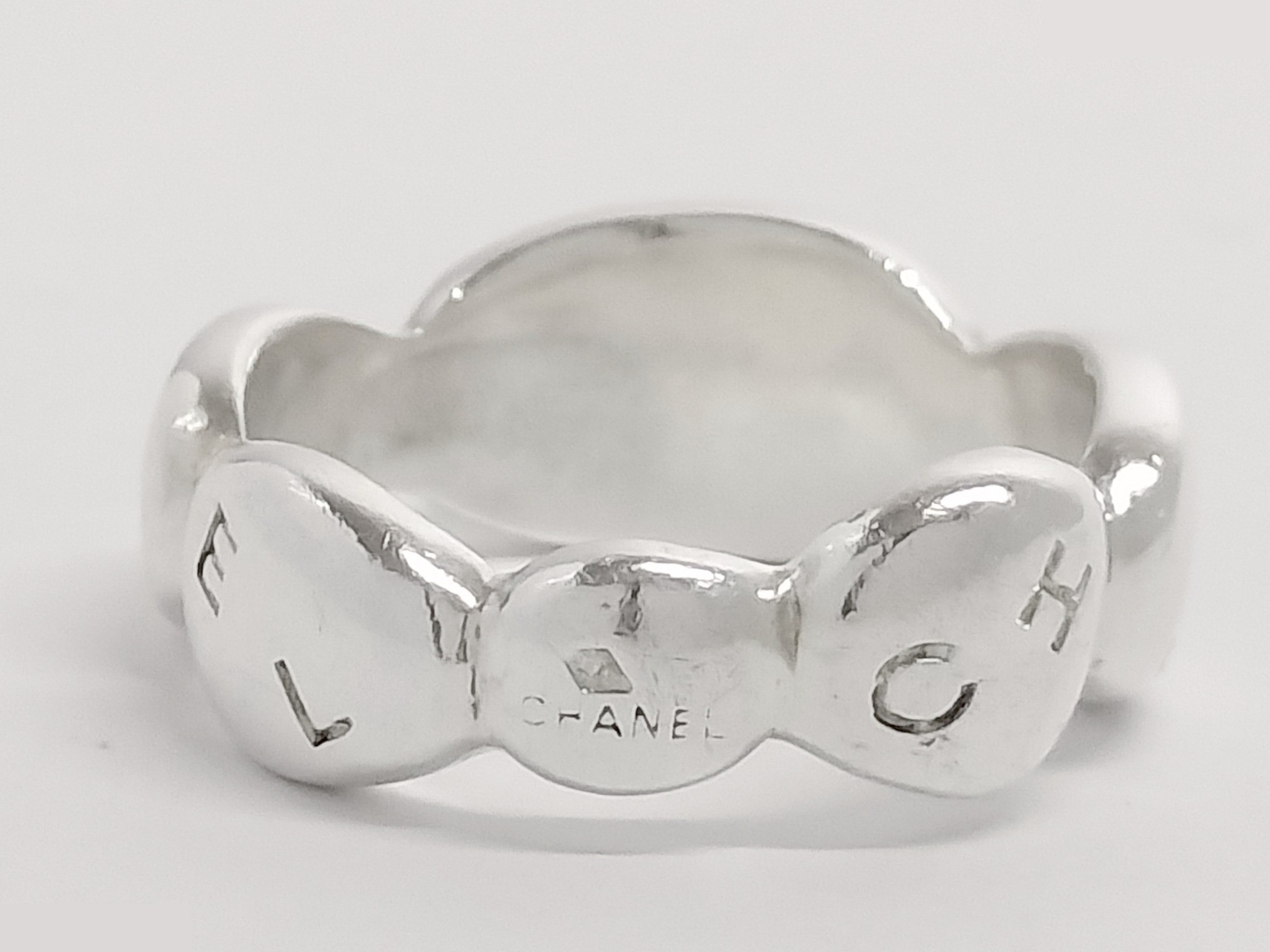 Logo Camellia Silver Ring #9.5 — view 2
